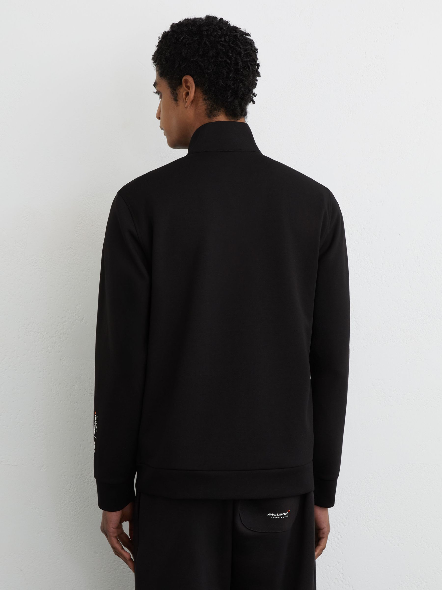 McLaren Racing Interlock Half-Zip Sweatshirt in Black - Image 5 of 7