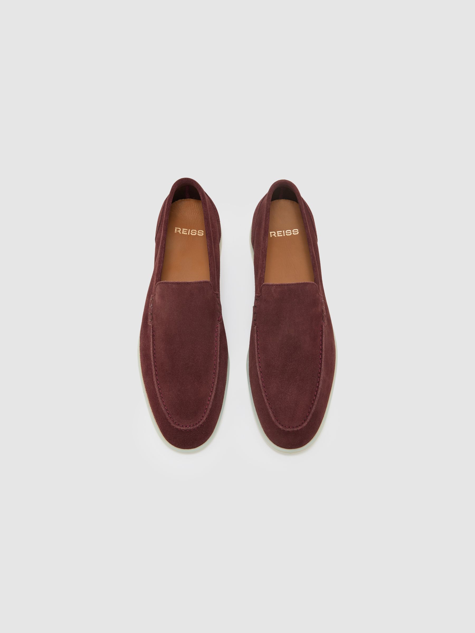Suede Slip-On Loafer in Plum Red - image 4