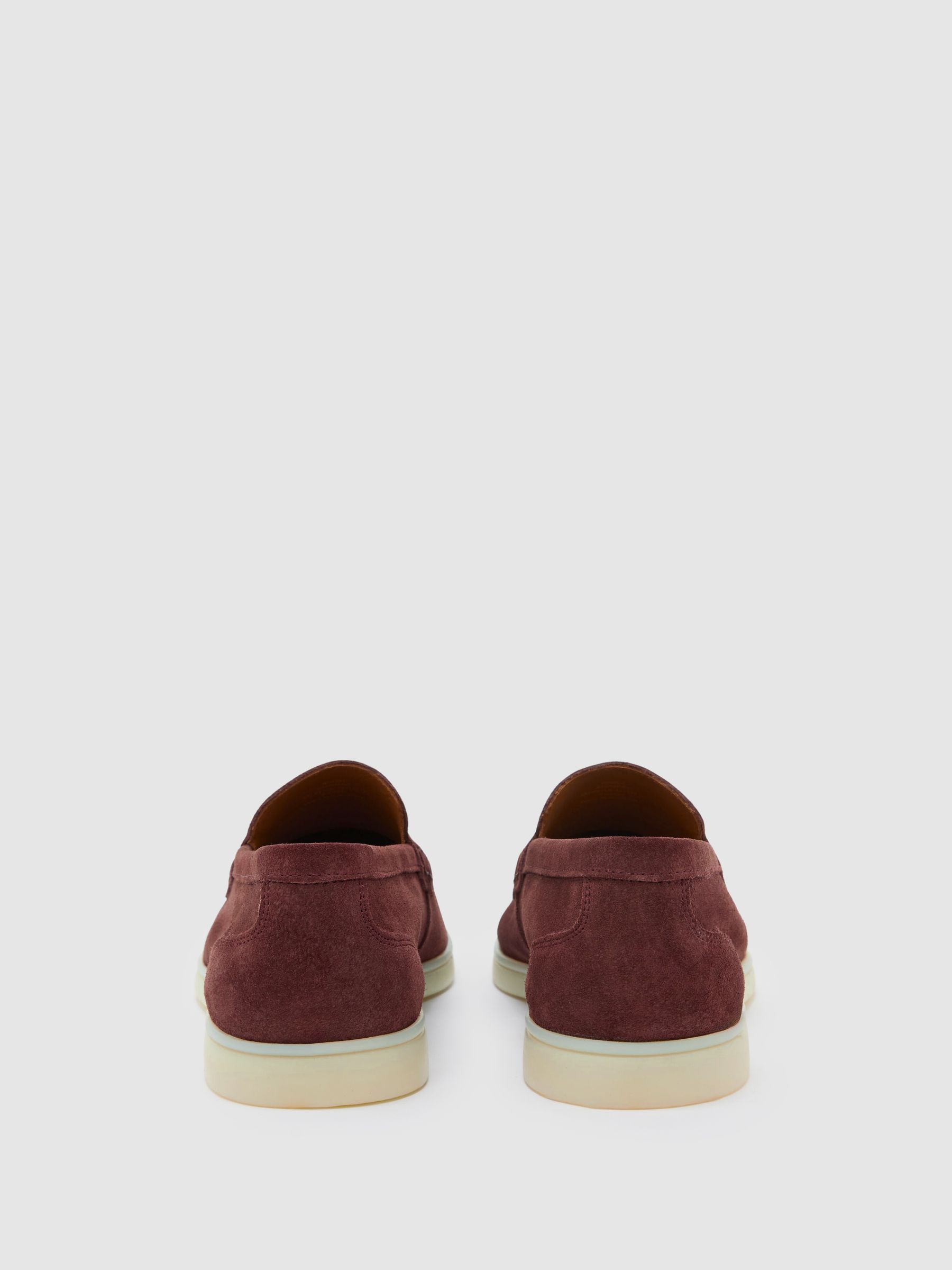 Suede Slip-On Loafer in Plum Red - image 3