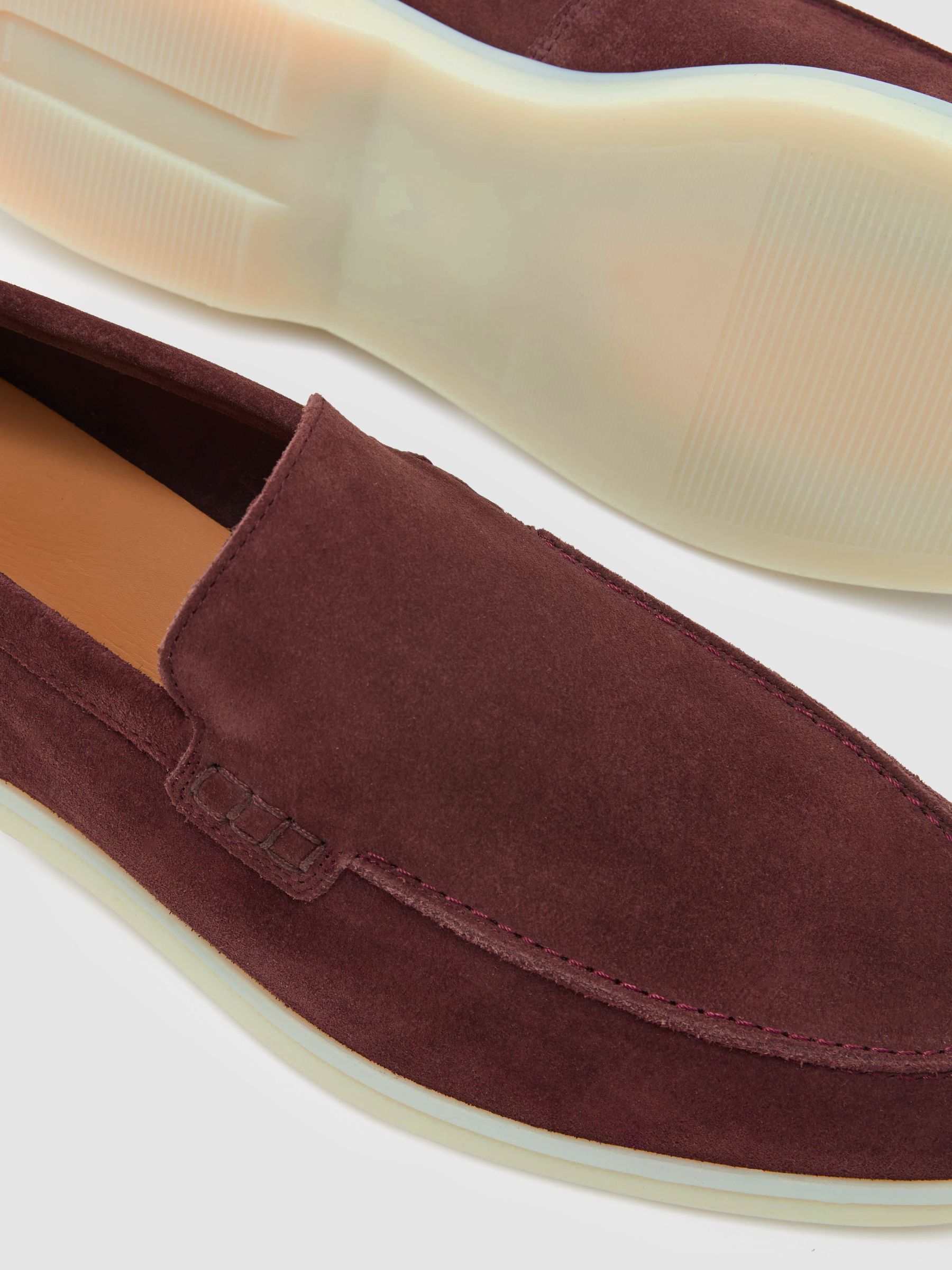 Suede Slip-On Loafer in Plum Red - image 2