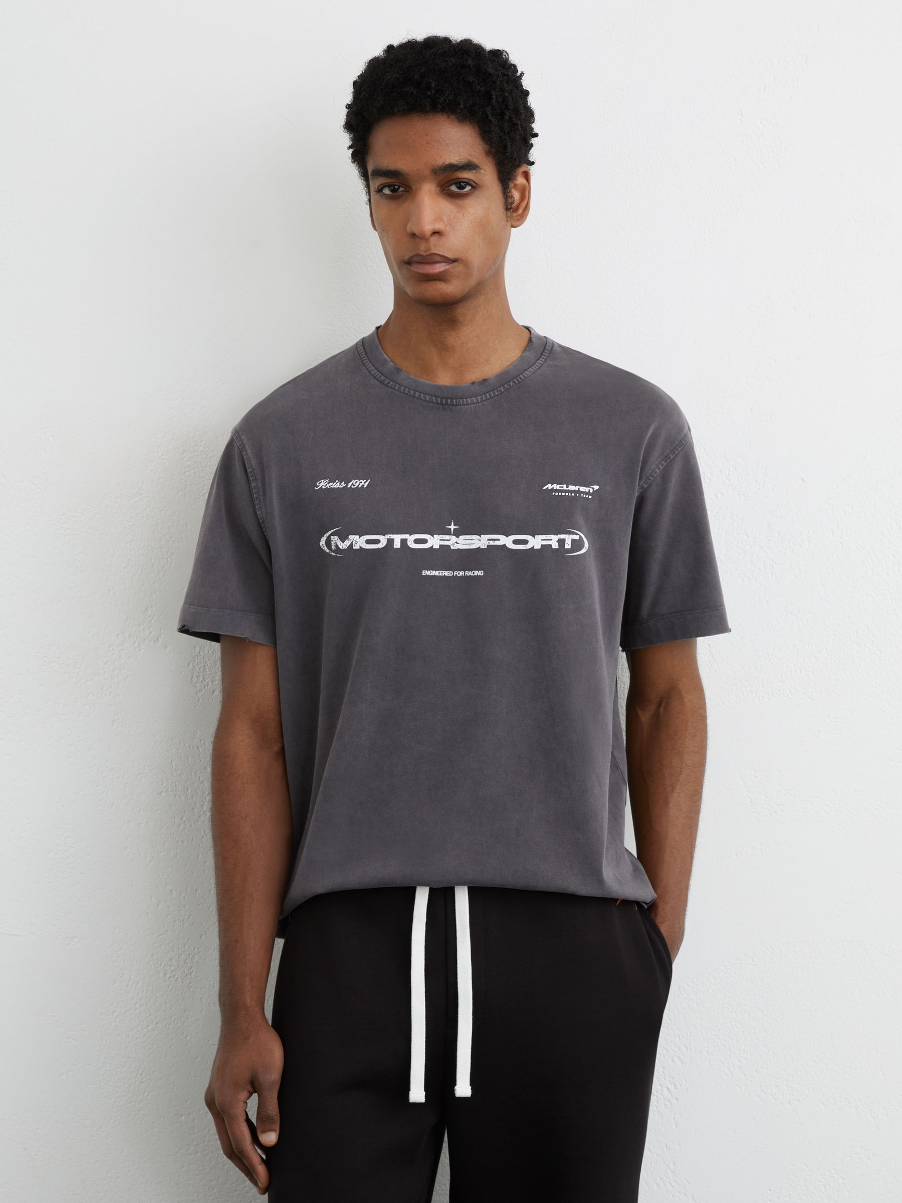 McLaren Racing Motorsport Washed T-Shirt Unisex-Fit in Washed Black - Image 1 of 8