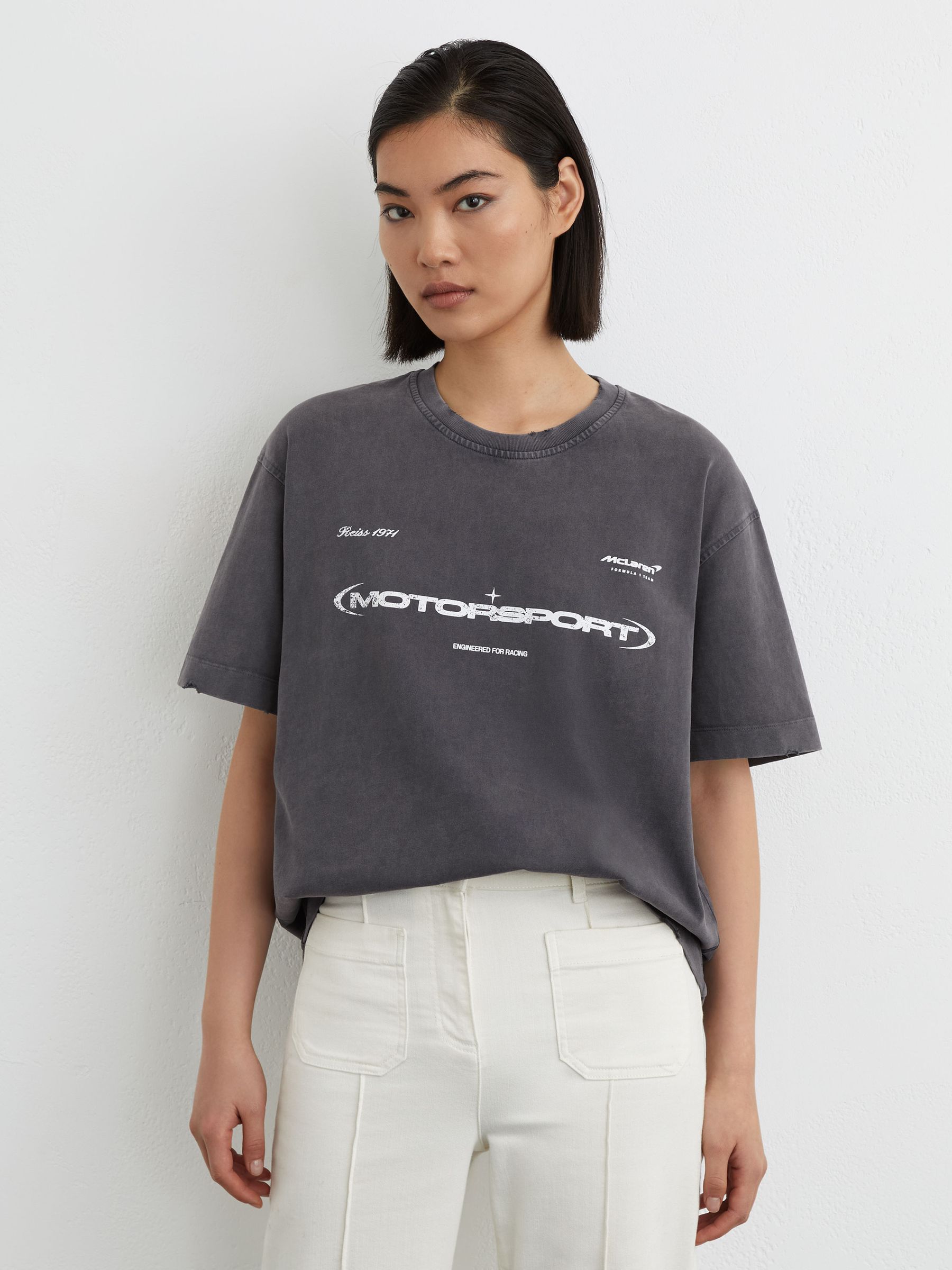 McLaren Racing Motorsport Washed T-Shirt Unisex-Fit in Washed Black - Image 6 of 8