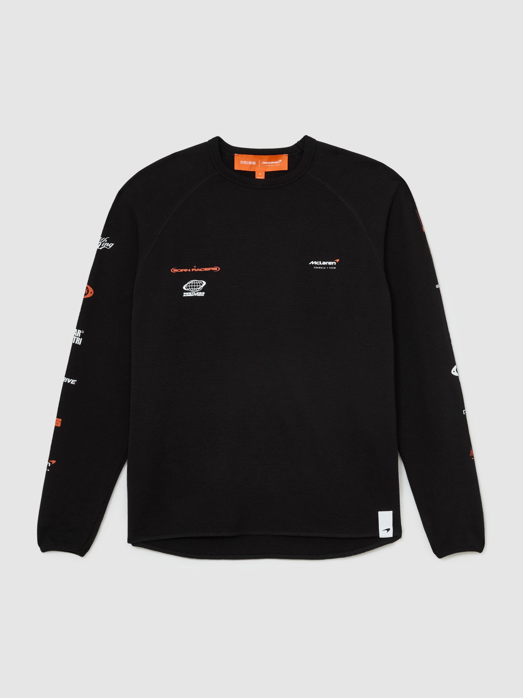 McLaren Racing Relaxed Waffle T-Shirt Unisex-Fit in Black - Image 2 of 8