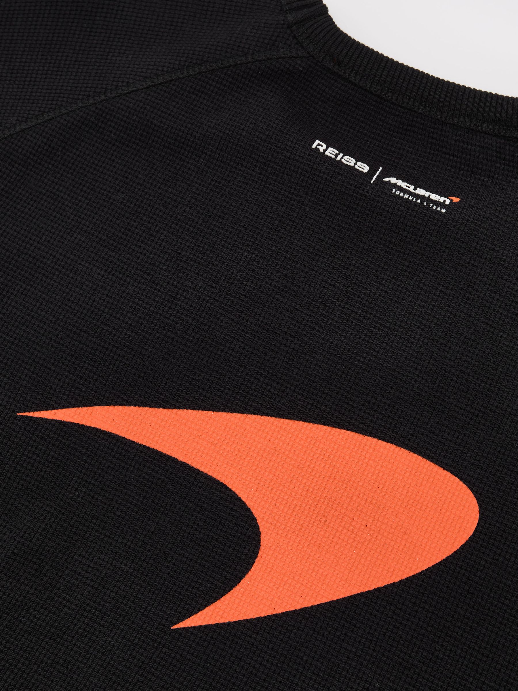 McLaren Racing Relaxed Waffle T-Shirt Unisex-Fit in Black - Image 8 of 8