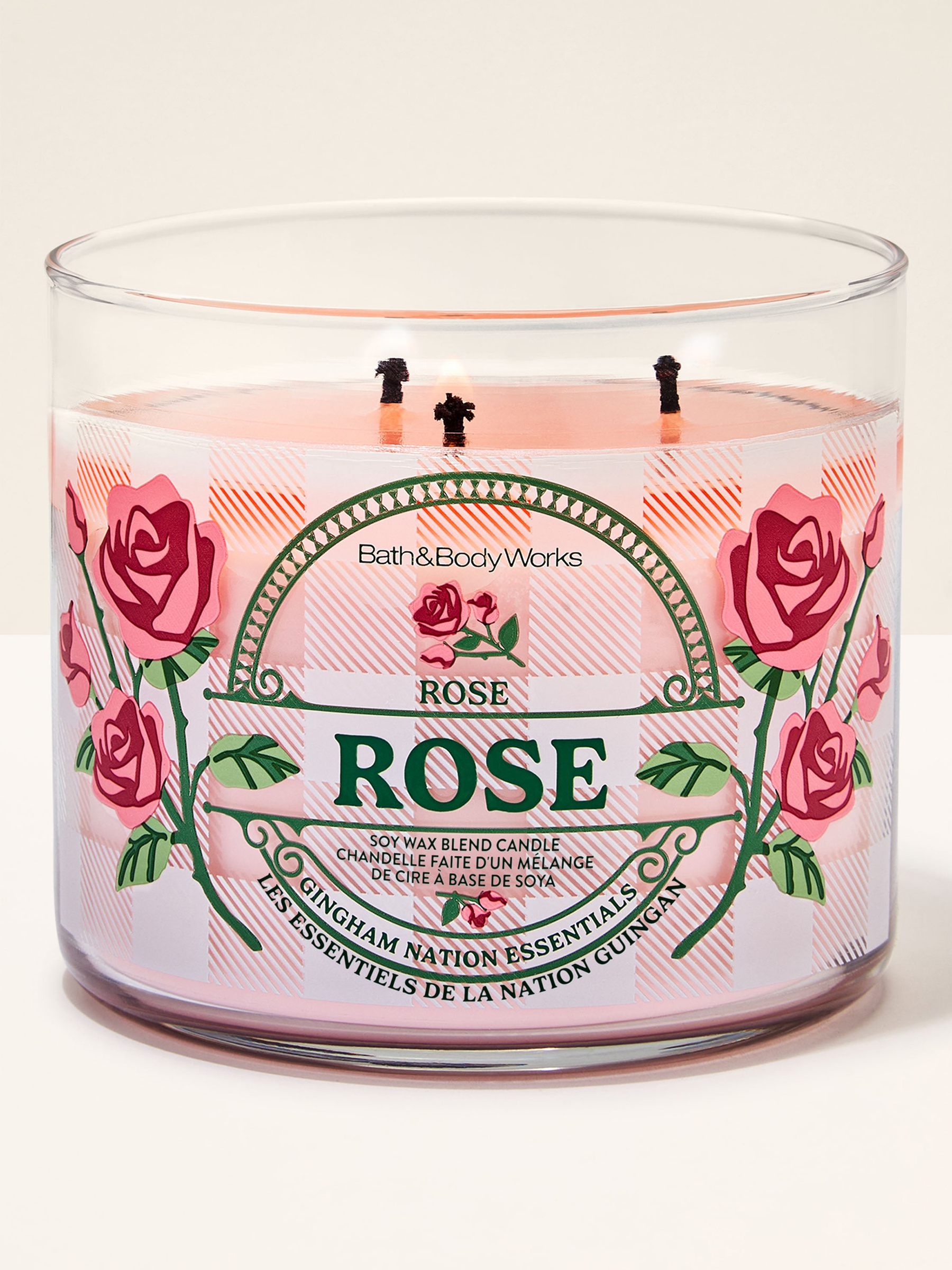Rose Candle 411g 3 Wick - Image 1 of 2