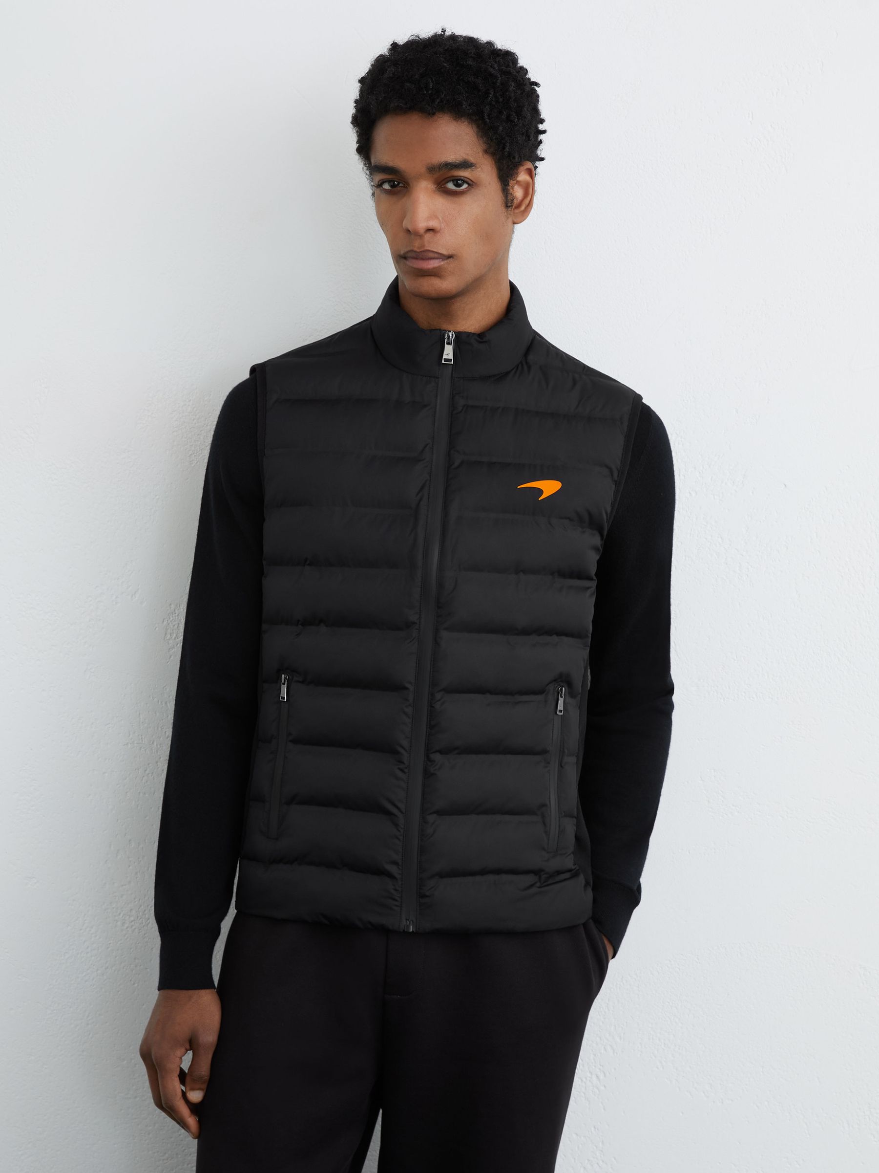McLaren Racing Hybrid Quilted Gilet in Black - Image 3 of 8