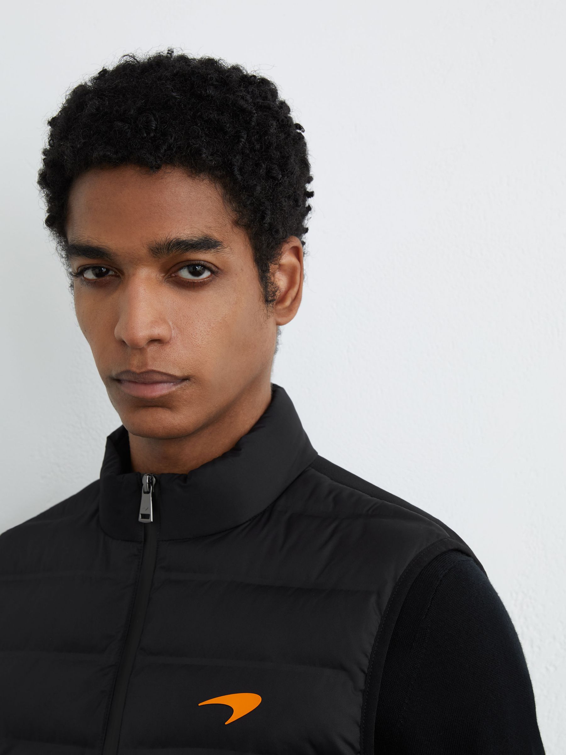 McLaren Racing Hybrid Quilted Gilet in Black - Image 4 of 8