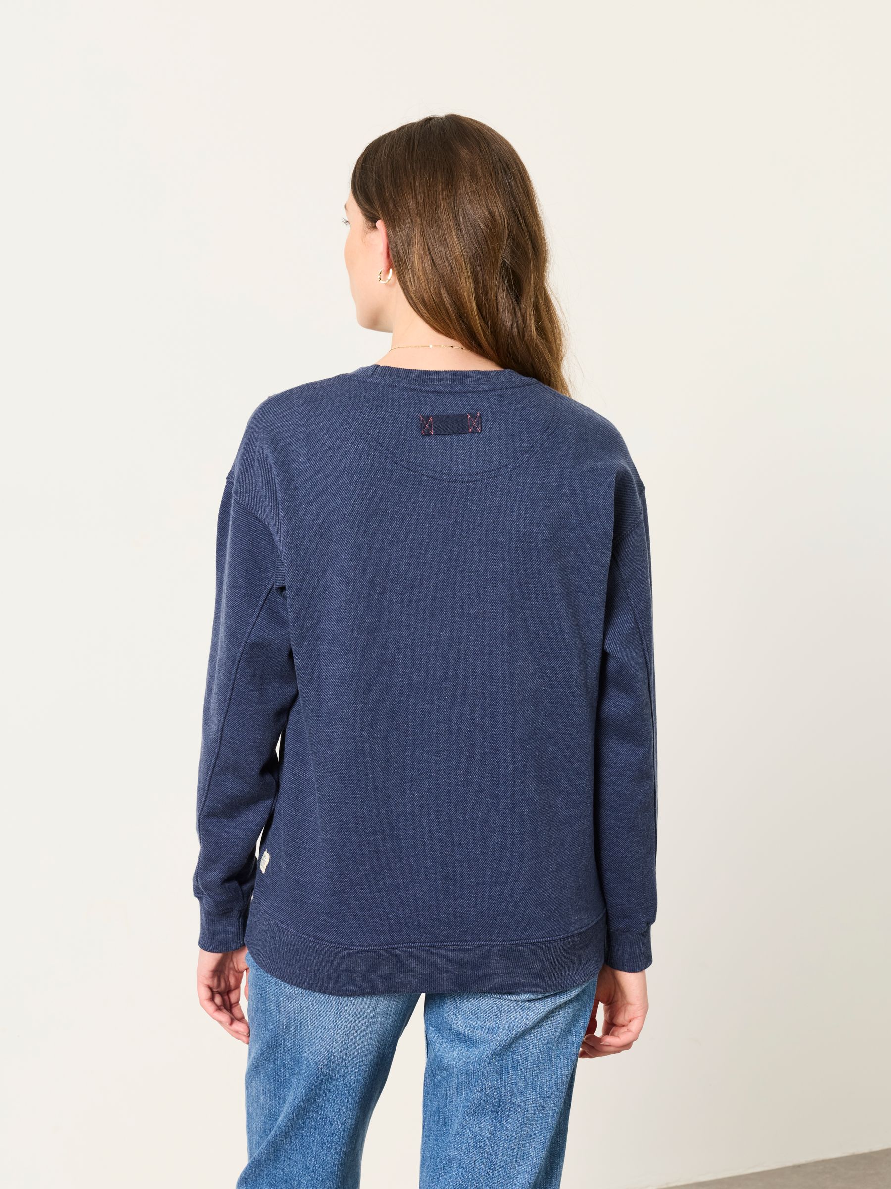 Locally Grown Graphic Crew Sweat Top in Navy - Image 2 of 6