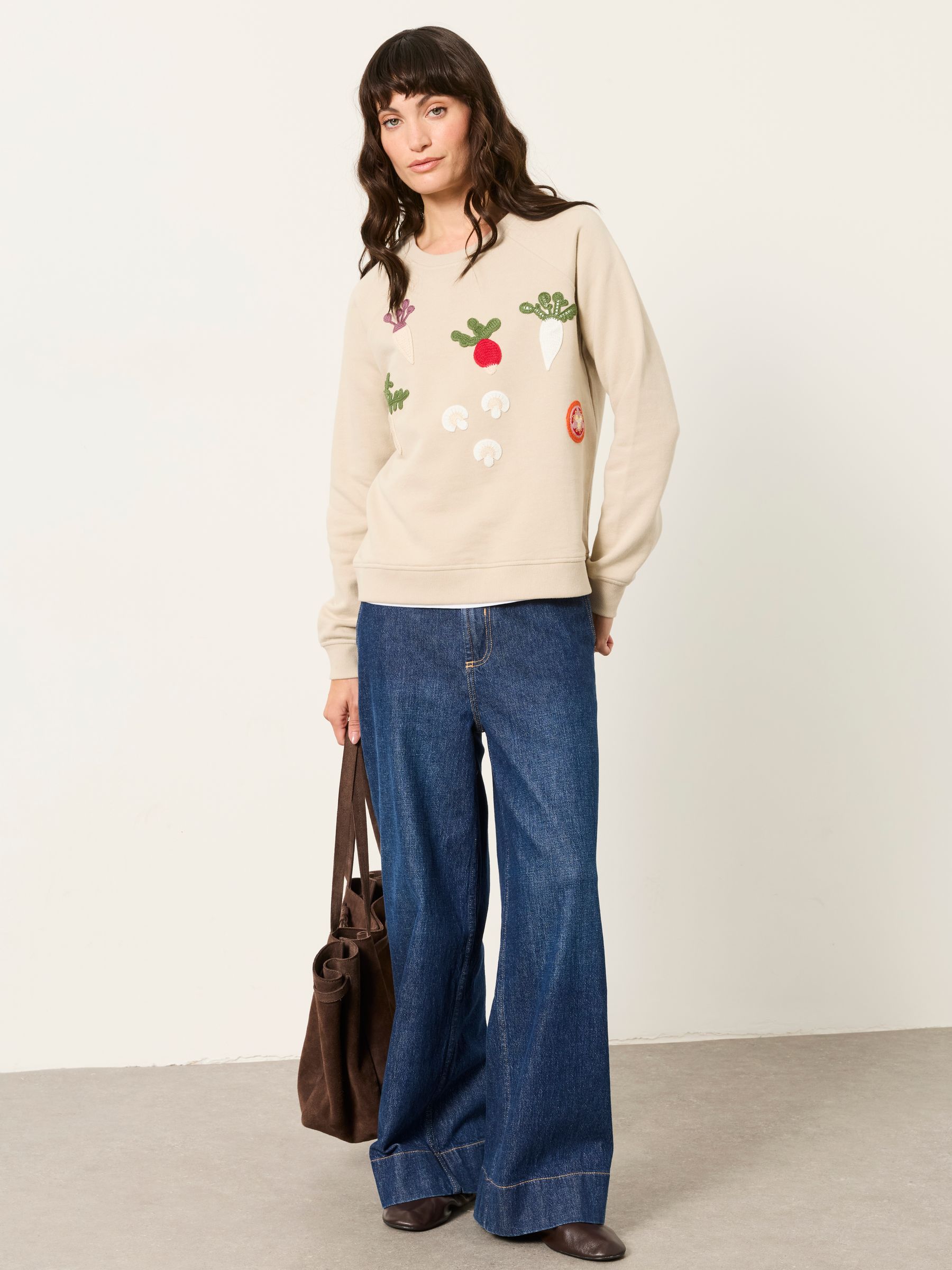 Bex Ivory Vegetable Crochet Crew Sweat Top - Image 4 of 6