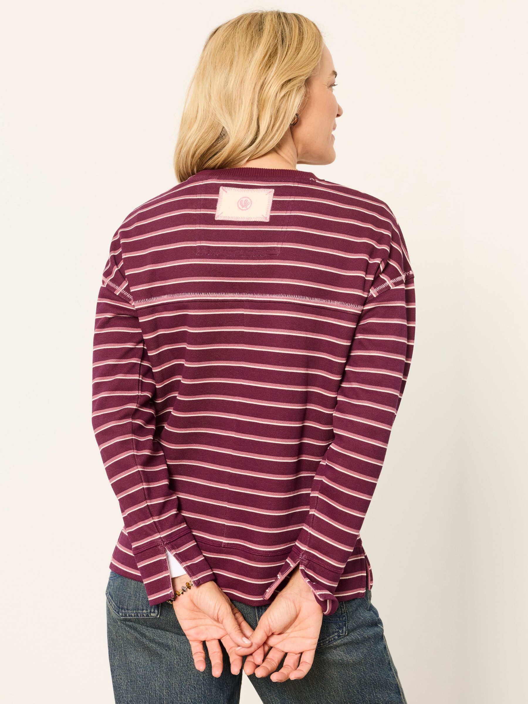 Purple Airlie Stripe Crew Sweat Top - Image 2 of 6