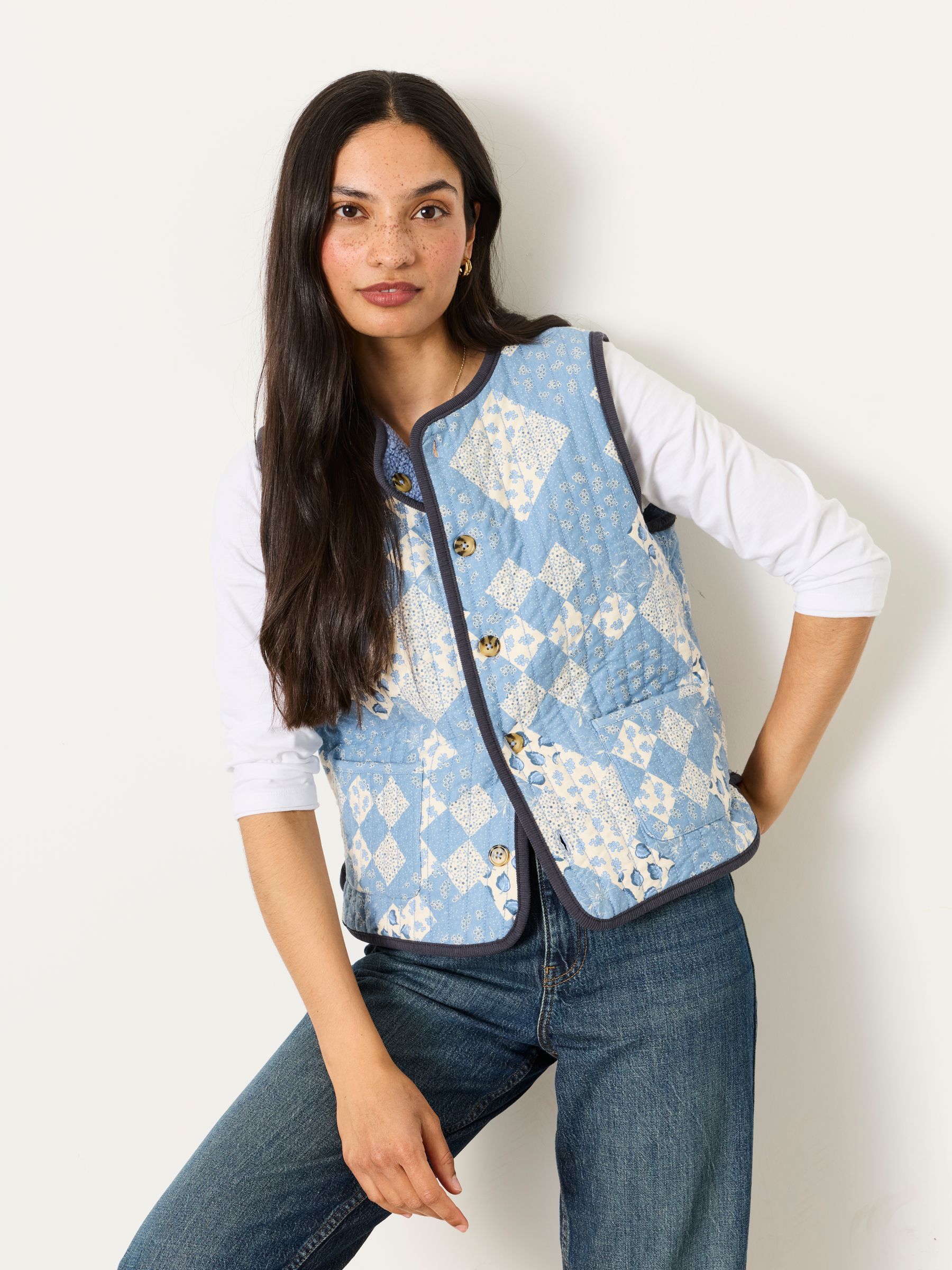 Blue Reversible Fleece Gilet - Image 1 of 8