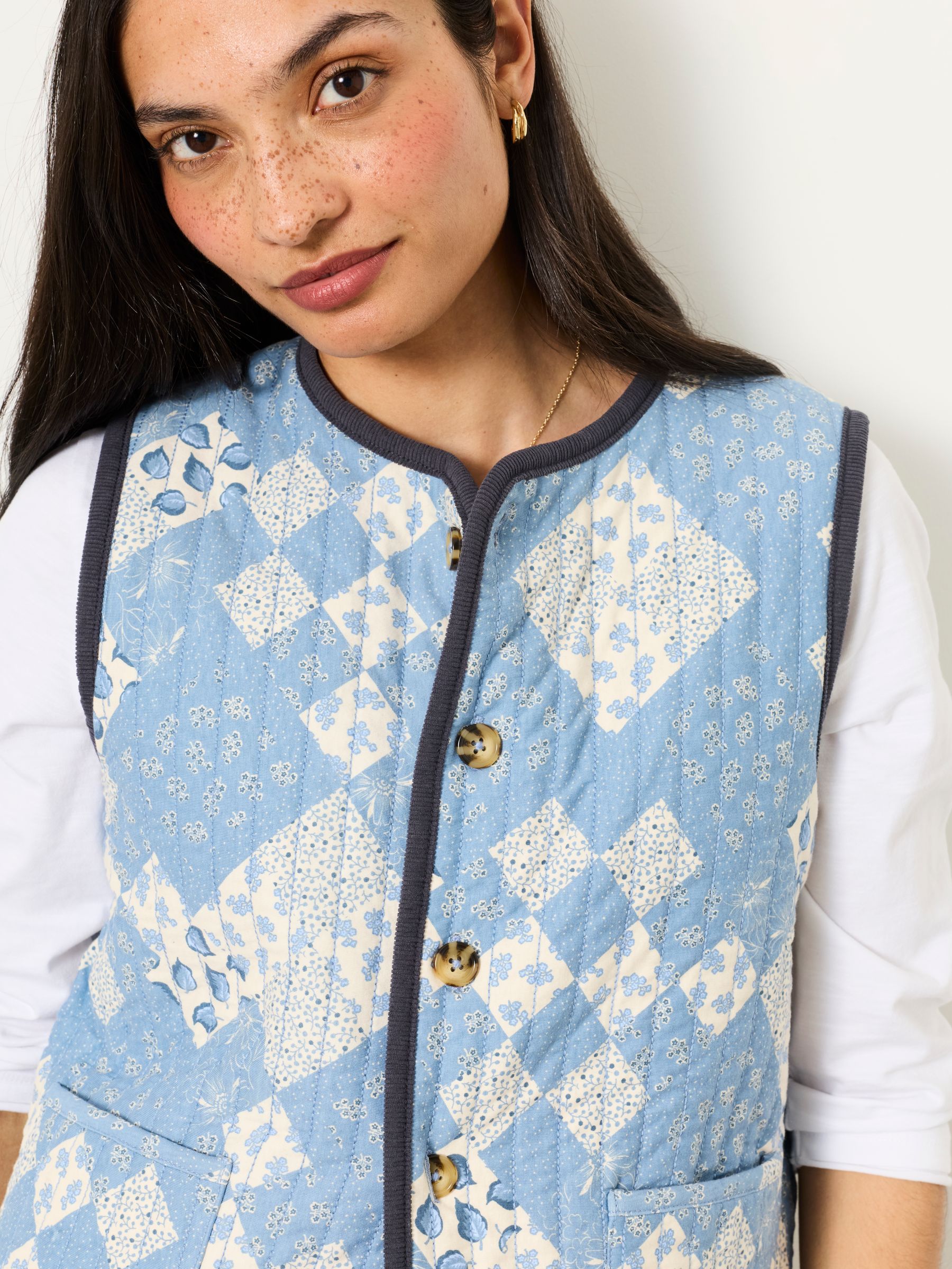 Blue Reversible Fleece Gilet - Image 3 of 8