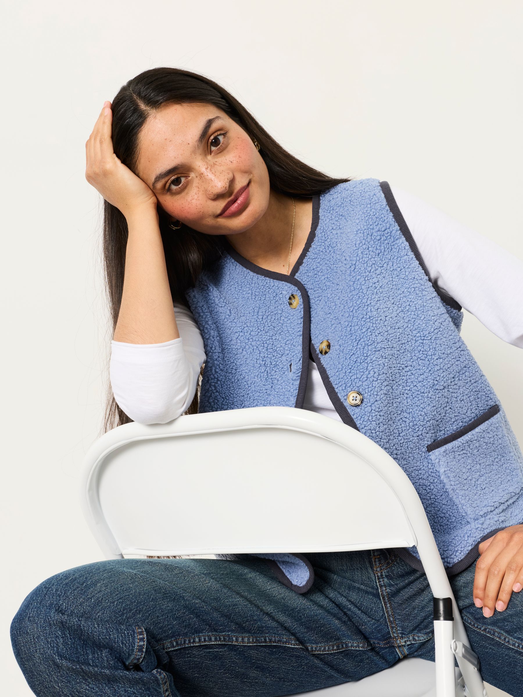 Blue Reversible Fleece Gilet - Image 4 of 8