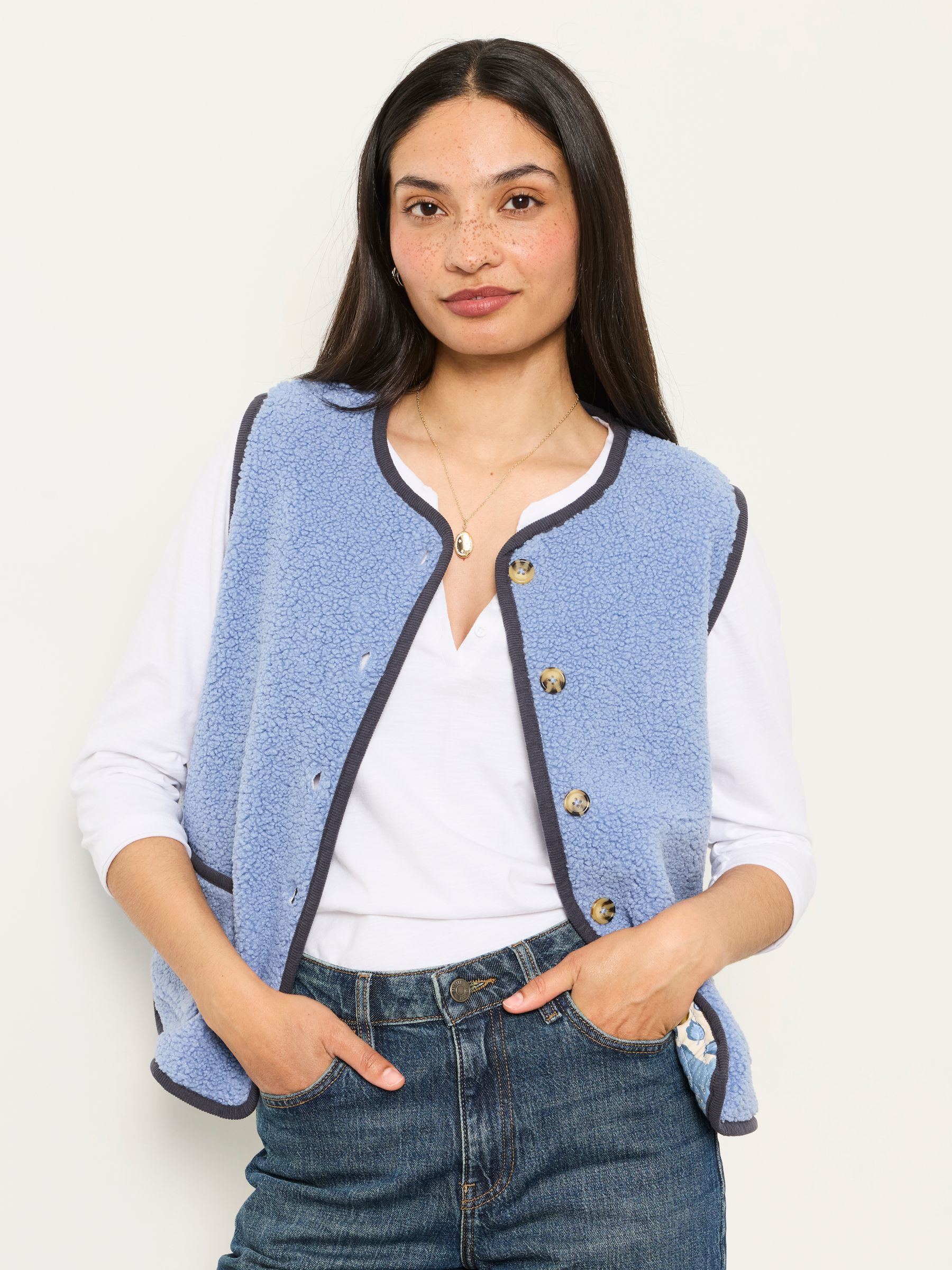 Blue Reversible Fleece Gilet - Image 5 of 8