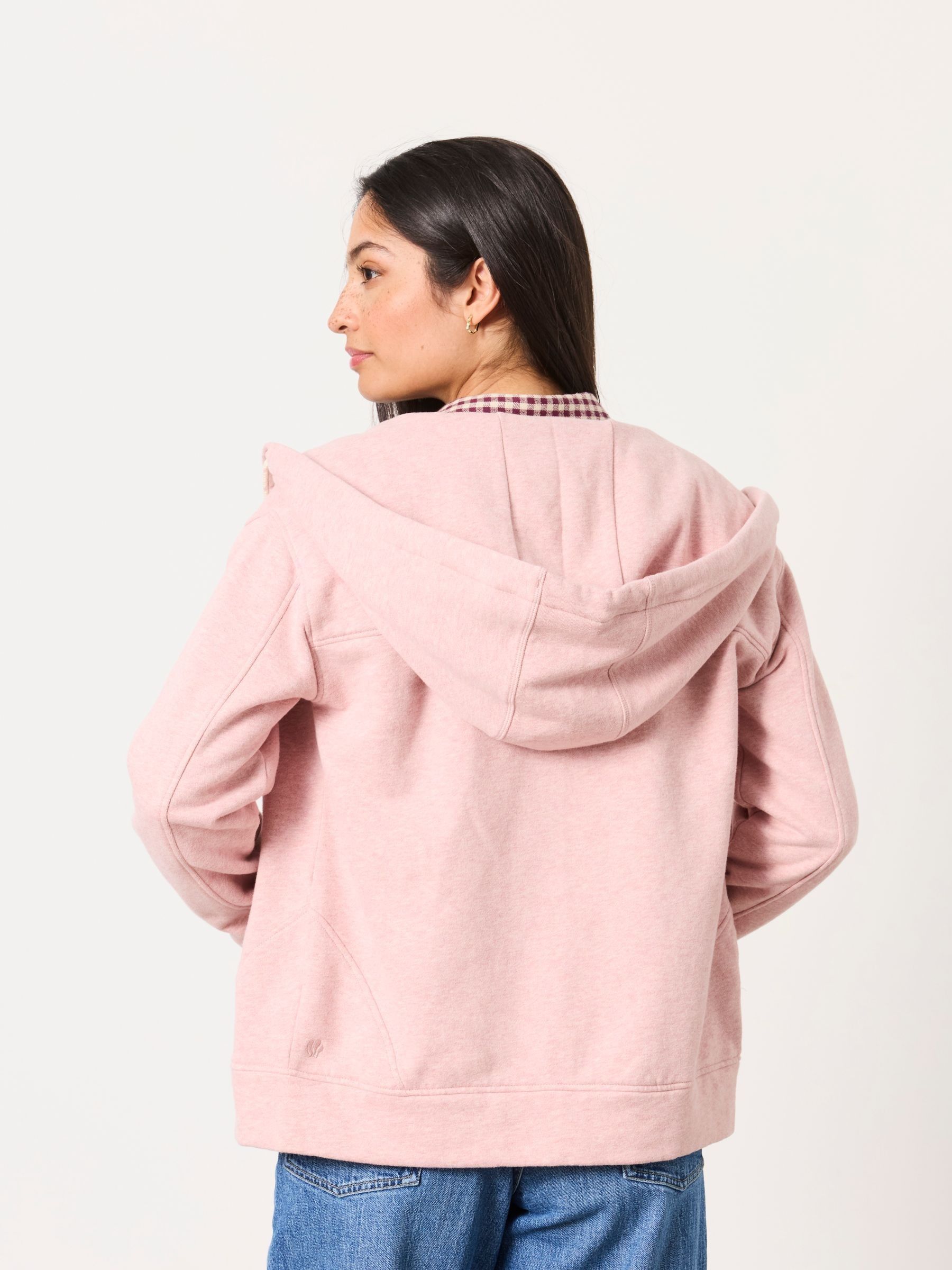 Fern Rose Pink Marl Zip Through Hoodie - Image 2 of 6