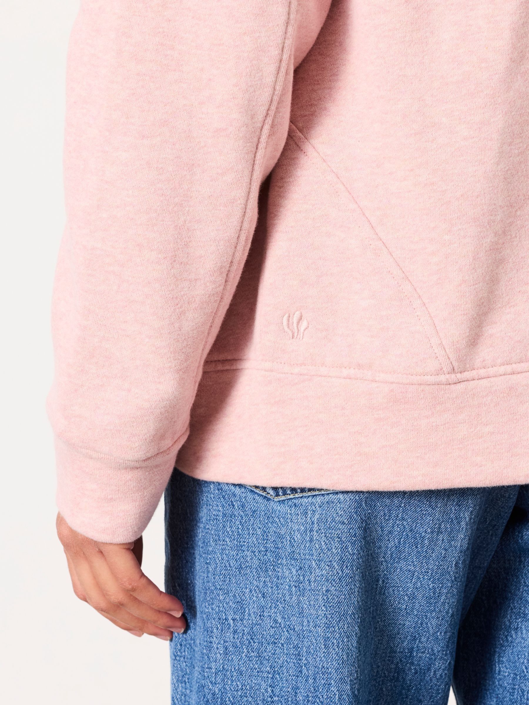Fern Rose Pink Marl Zip Through Hoodie - Image 3 of 6