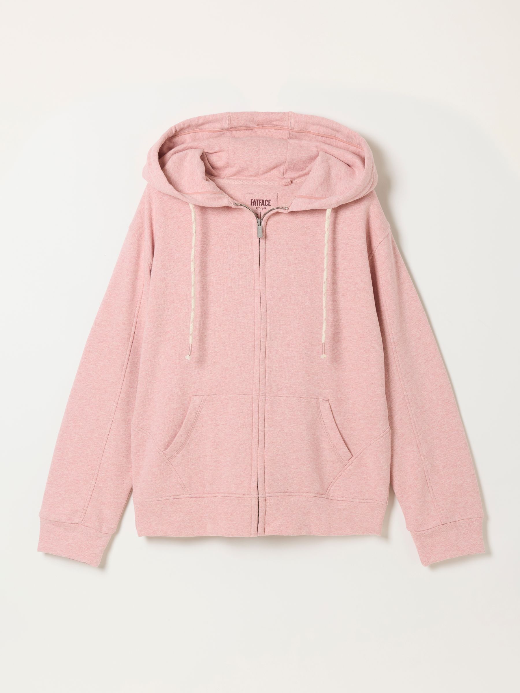 Fern Rose Pink Marl Zip Through Hoodie - Image 6 of 6