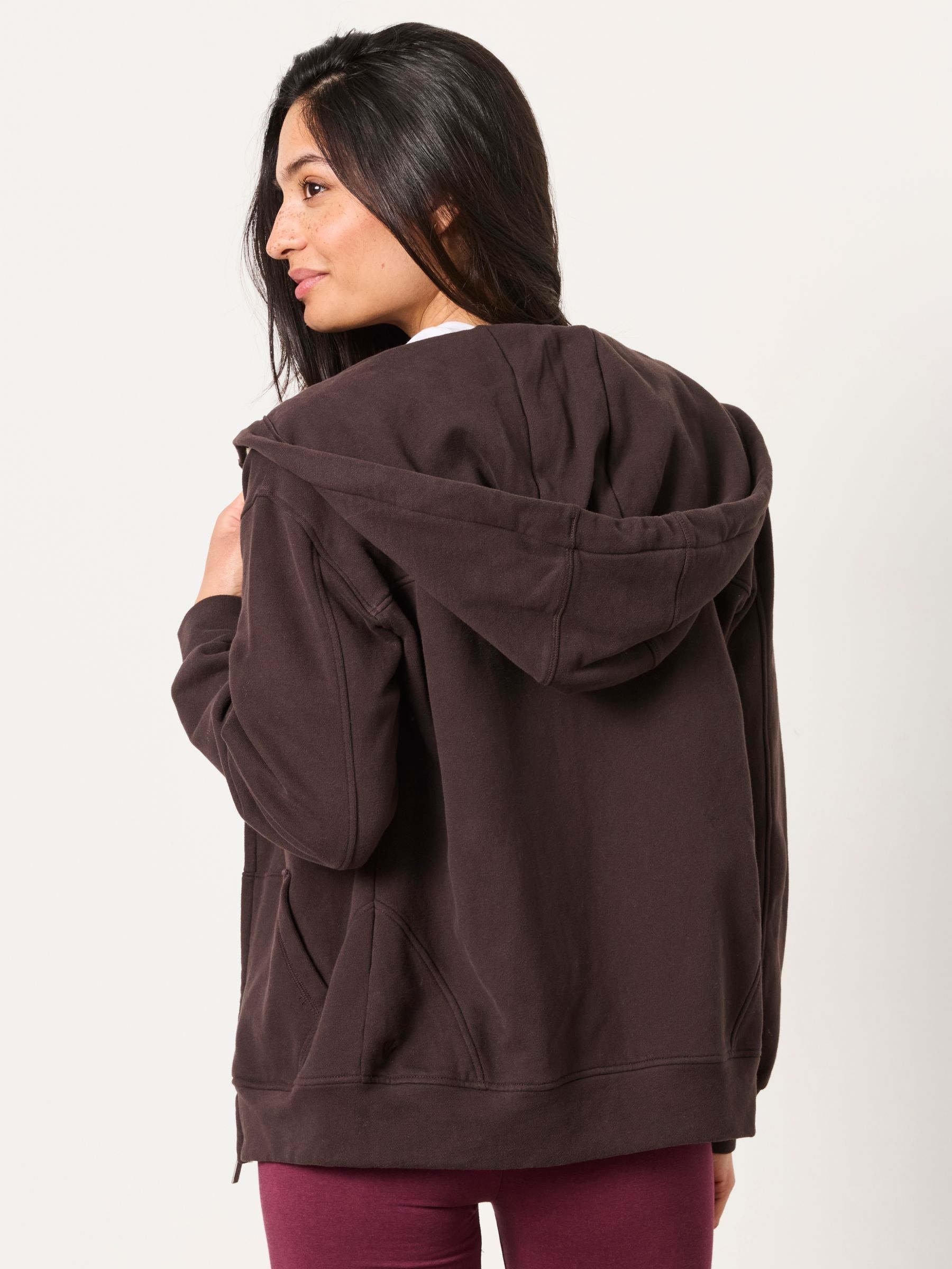 Fern Chocolate Brown Zip Through Hoodie - Image 2 of 5