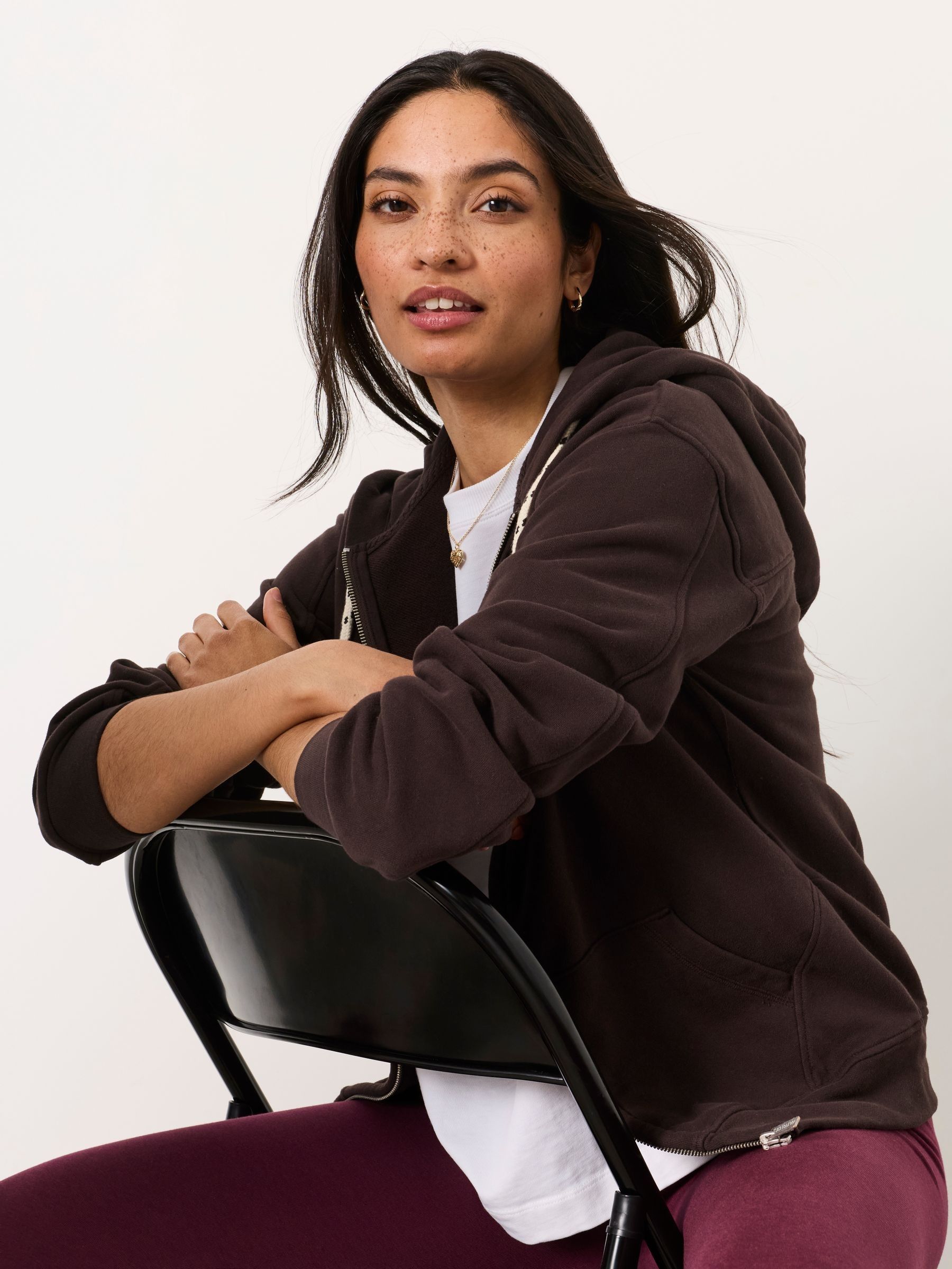 Fern Chocolate Brown Zip Through Hoodie - Image 3 of 5