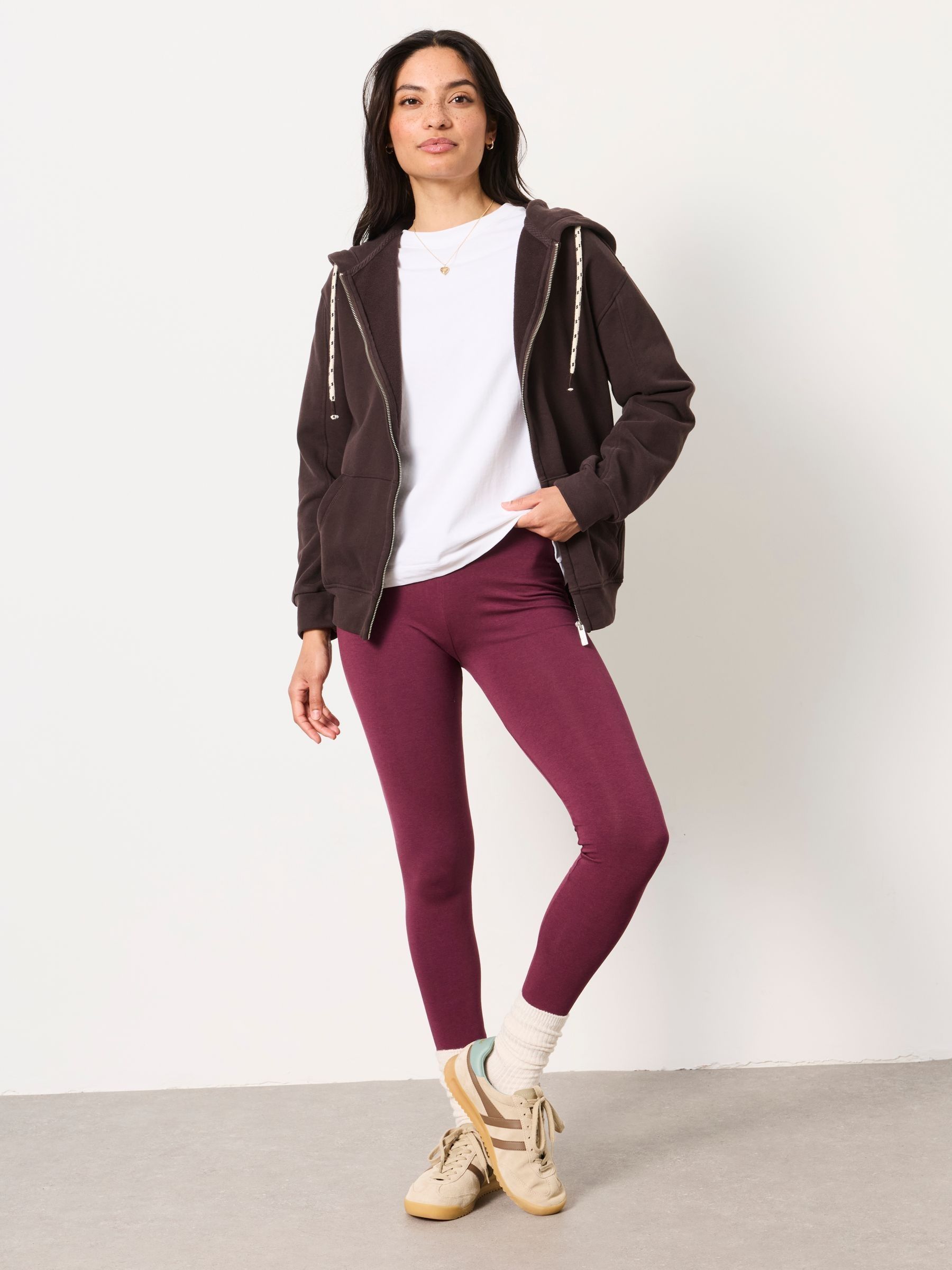 Fern Chocolate Brown Zip Through Hoodie - Image 4 of 5