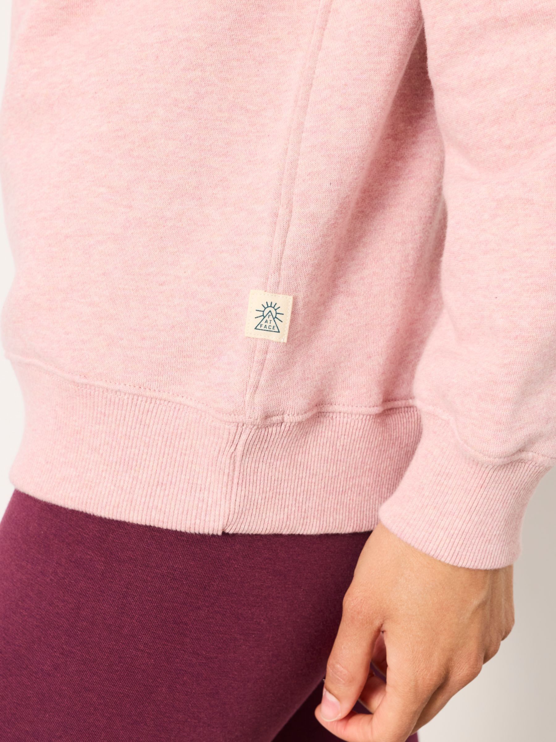 Crew Sweat Top in Rose Pink Marl - Image 4 of 6