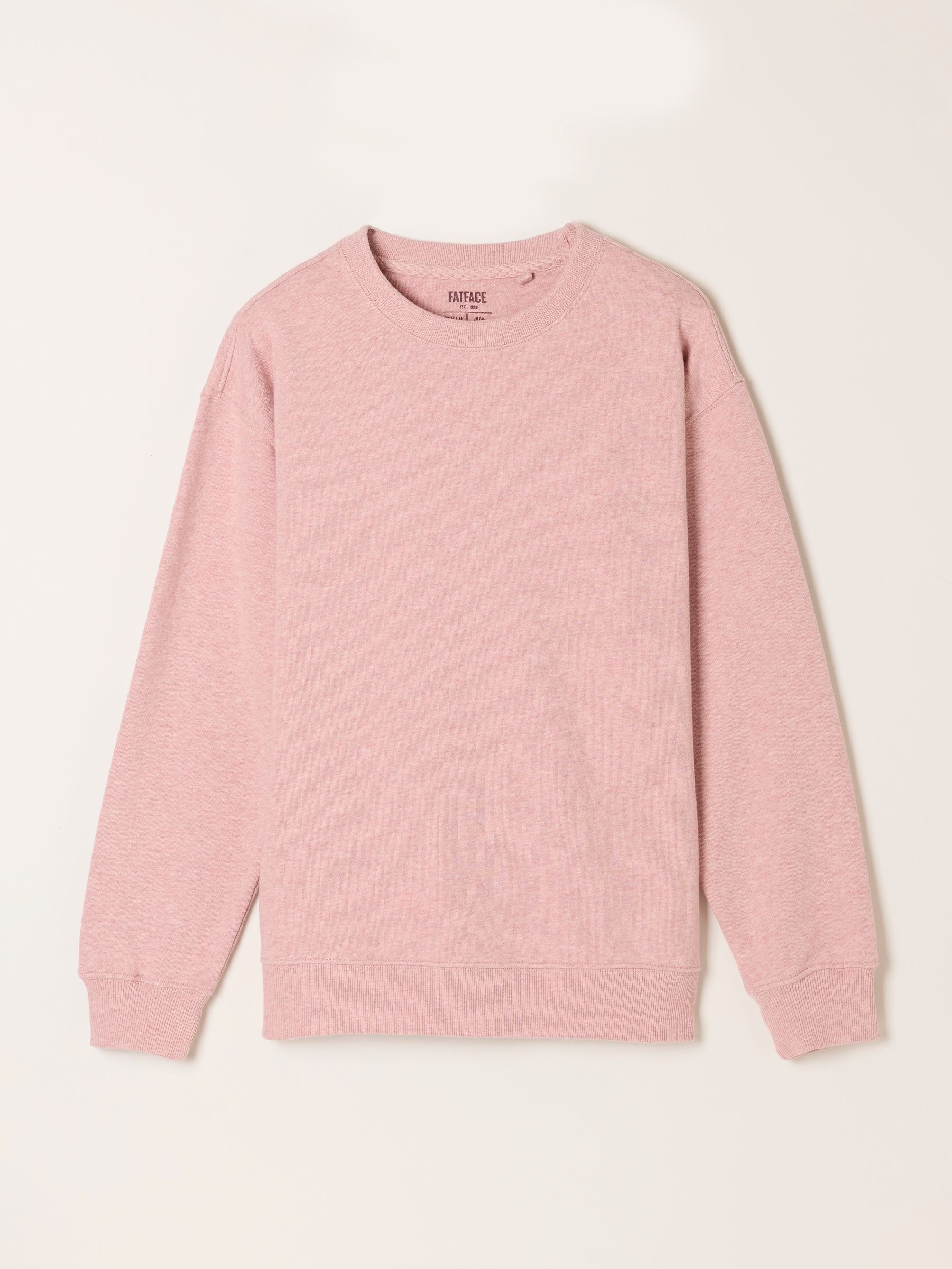 Crew Sweat Top in Rose Pink Marl - Image 6 of 6