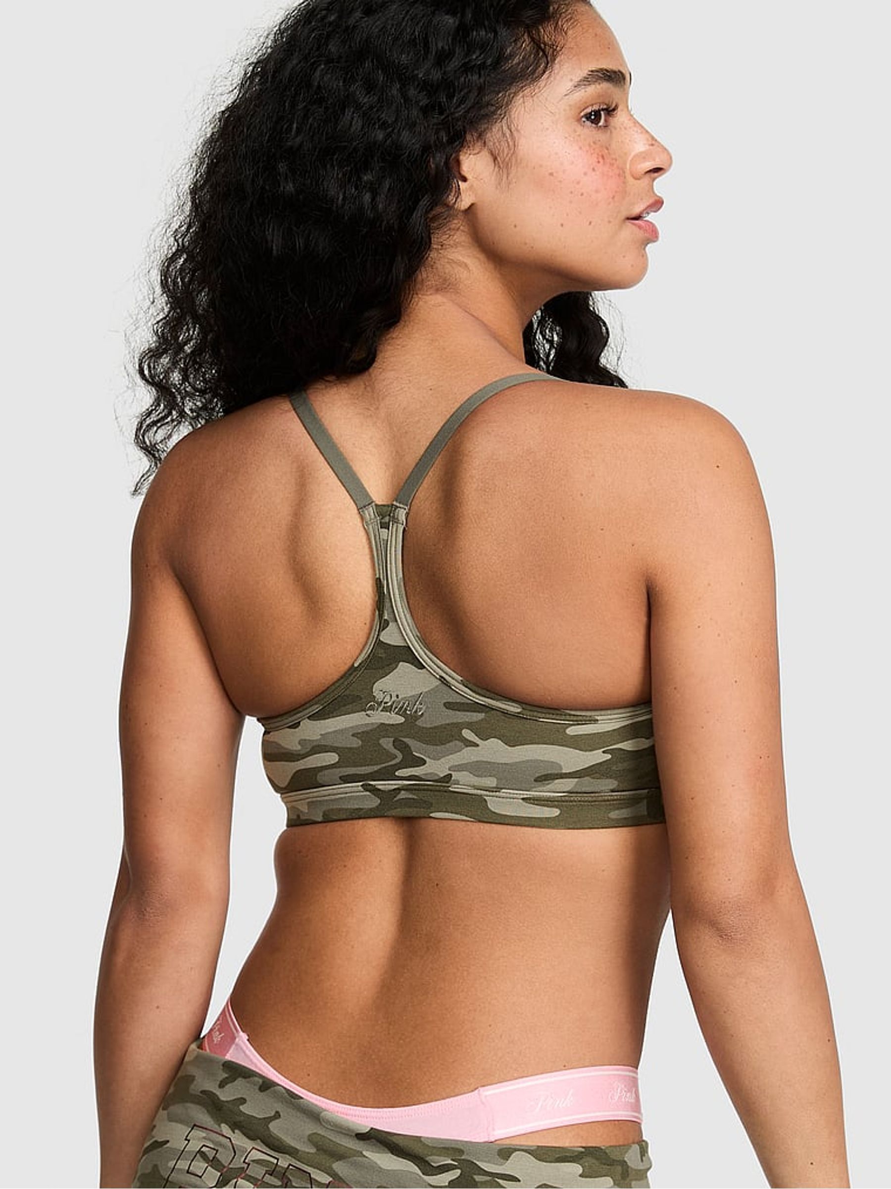 Green Camo Cotton Sports Bra - Image 2 of 2