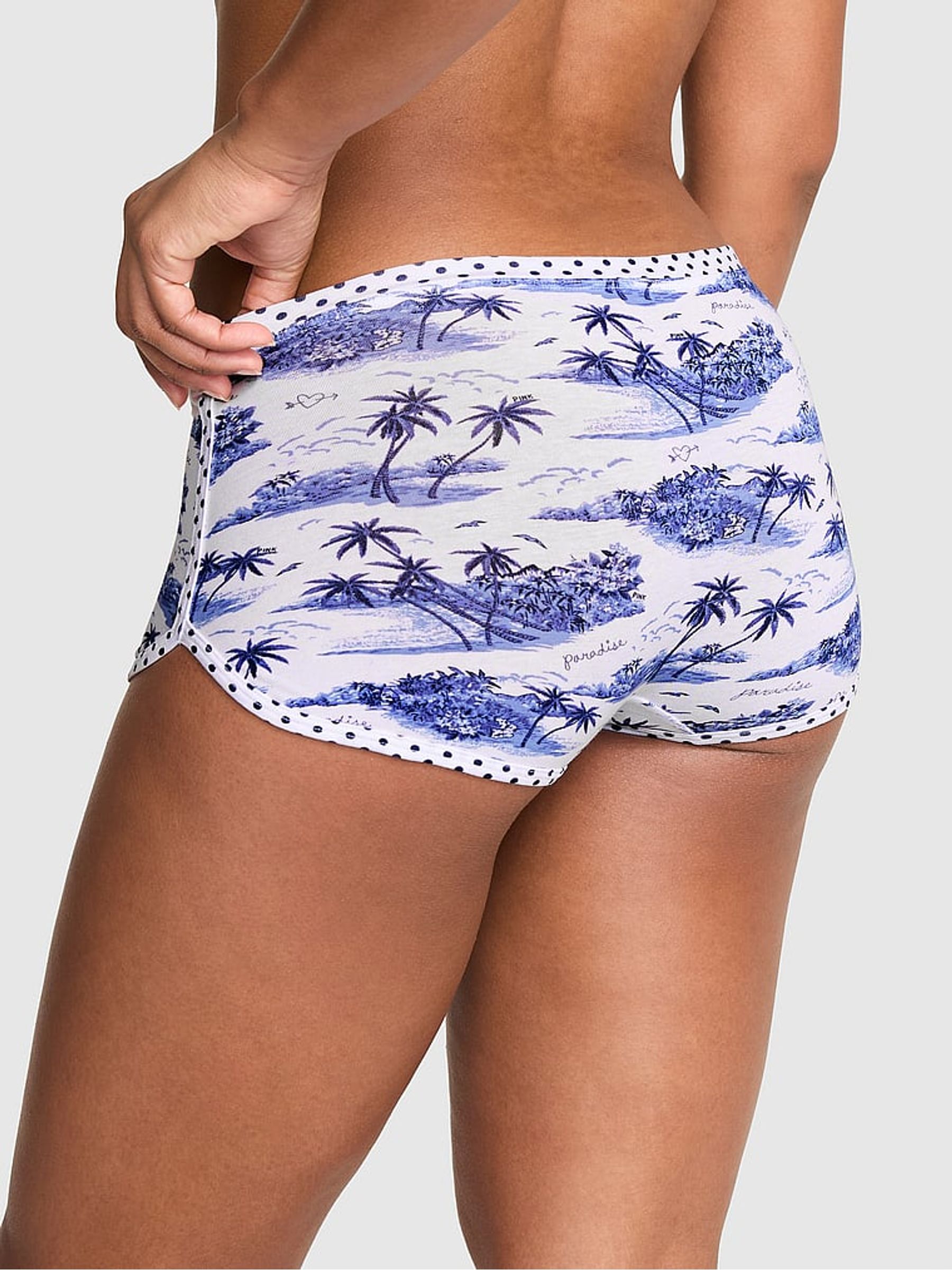 Noir Navy Blue Toile Boyshort Cotton Knickers - Image 2 of 2