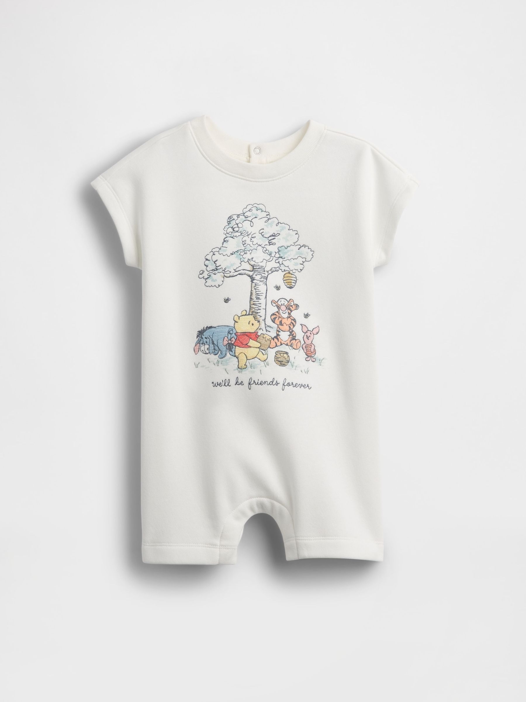 White Winnie The Pooh VintageSoft Short One-Piece - Image 1 of 3 White Winnie The Pooh VintageSoft Short One-Piece - Image 1 of 3
