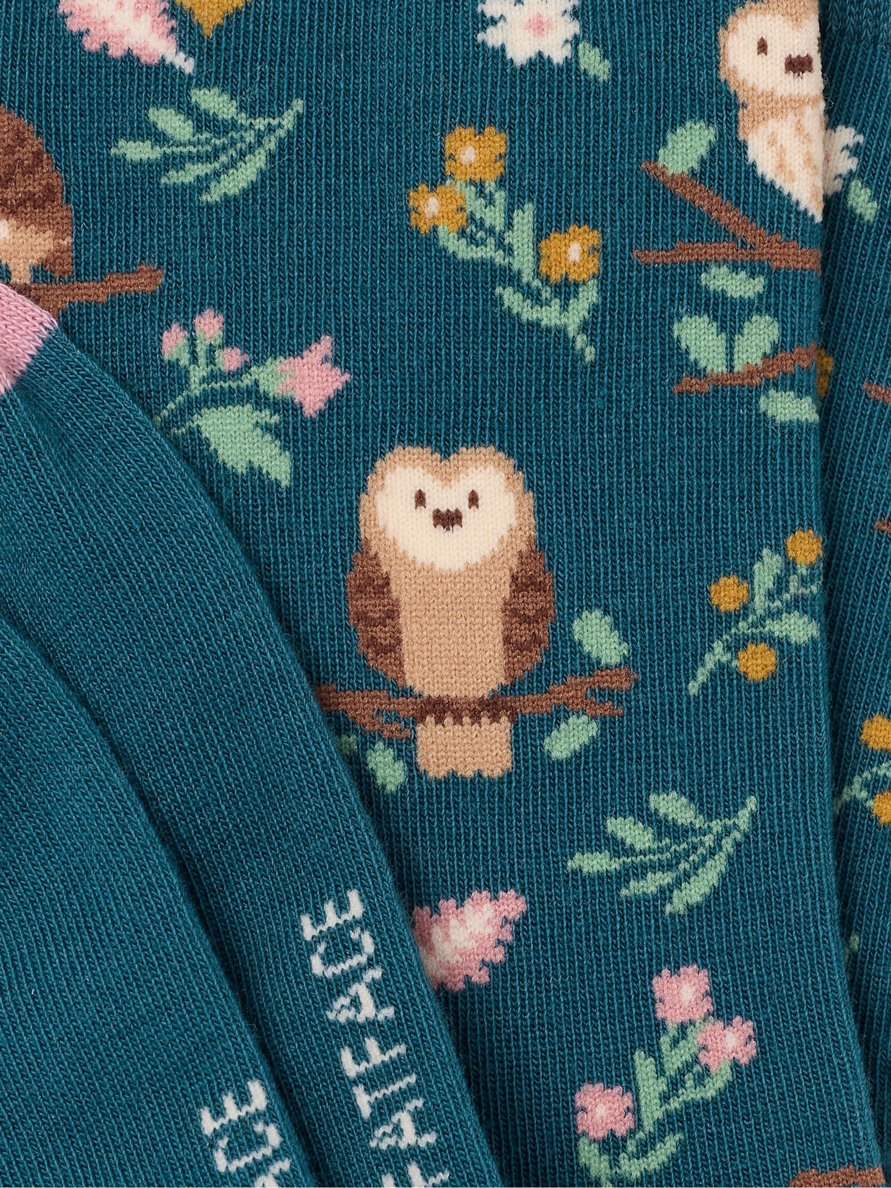Teal Blue Owl Socks - Image 2 of 2