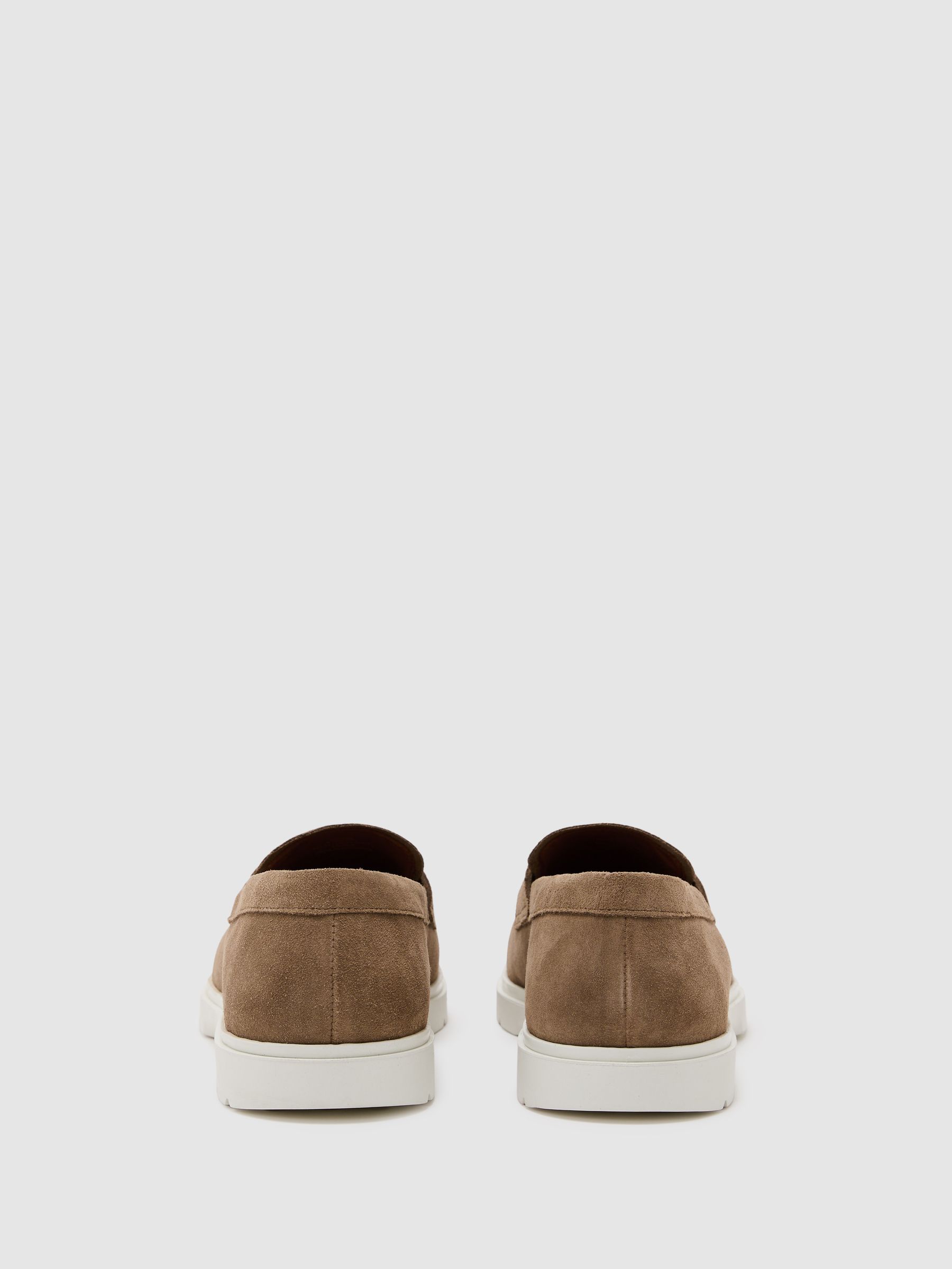 Suede Tassel Loafers in Dark Taupe Brown - image 1