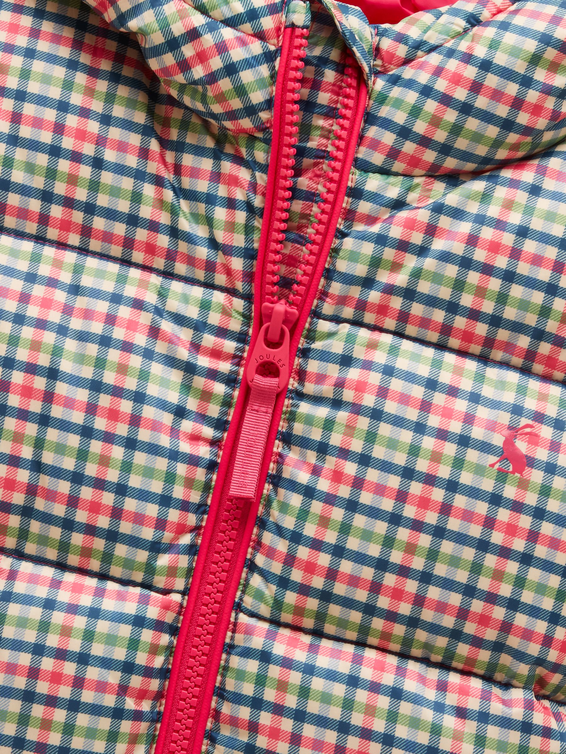 Girls' Long Cairn Pink Check Showerproof Padded Coat - Image 5 of 5 Girls' Long Cairn Pink Check Showerproof Padded Coat - Image 5 of 5