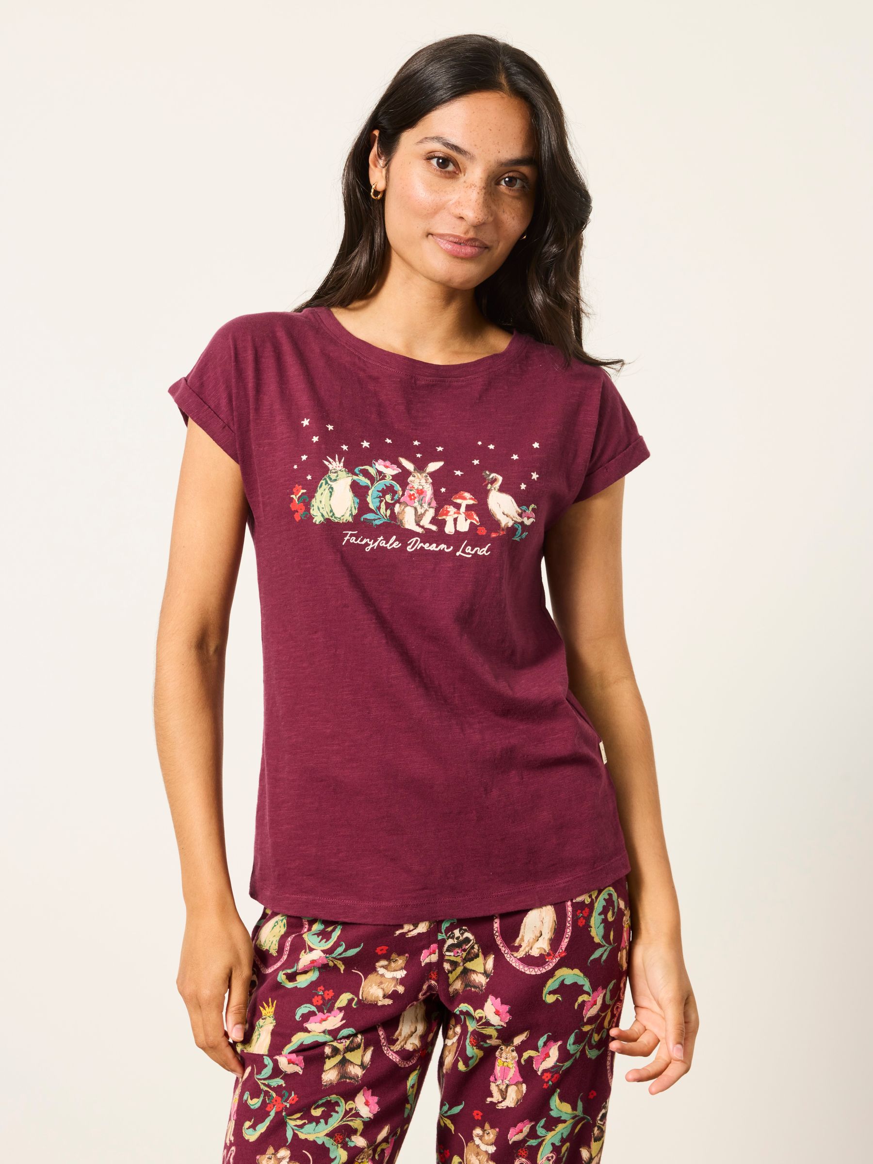 Plum Purple Ivy Fairytale Graphic Tee - Image 1 of 6 Plum Purple Ivy Fairytale Graphic Tee - Image 1 of 6