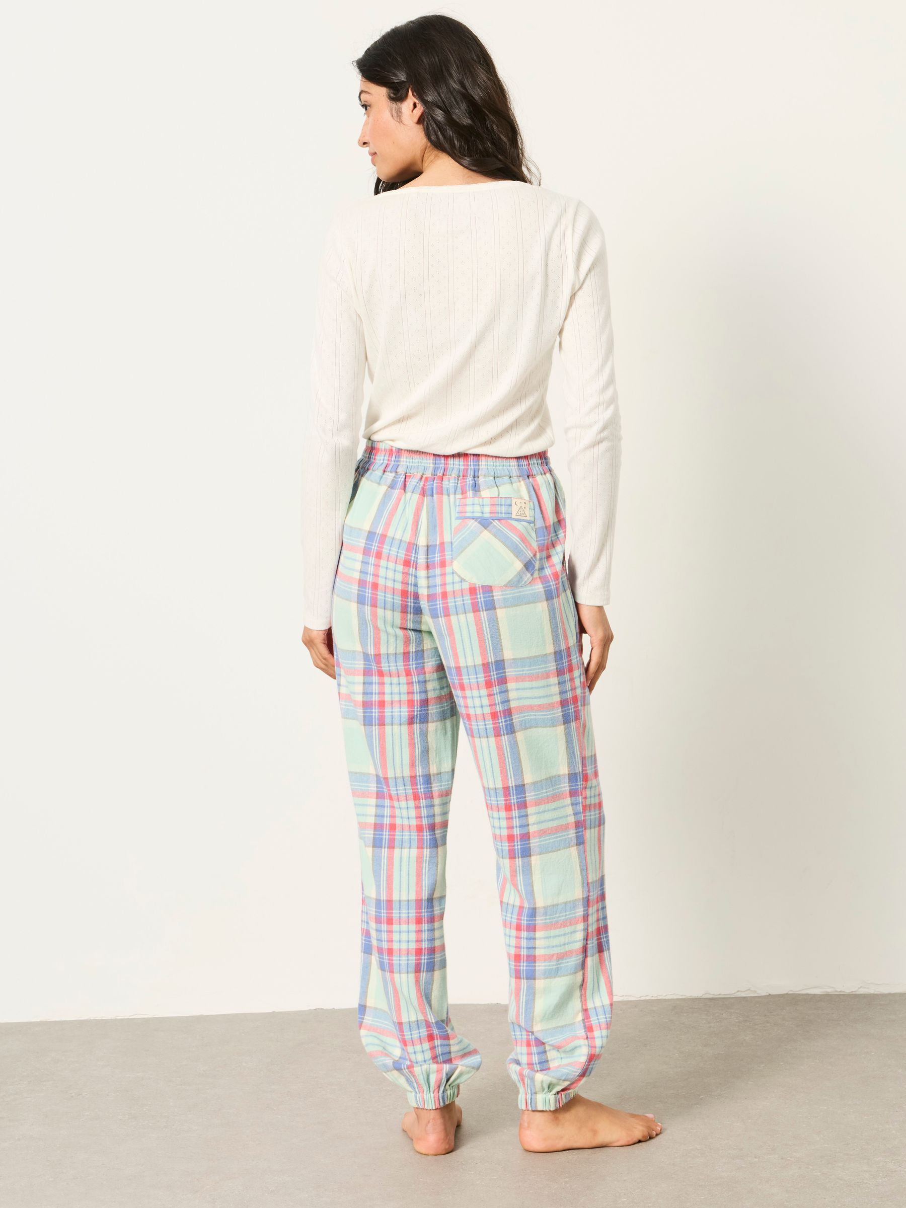 Harper Light Green Check Cuffed Pyjama Bottoms - Image 2 of 6