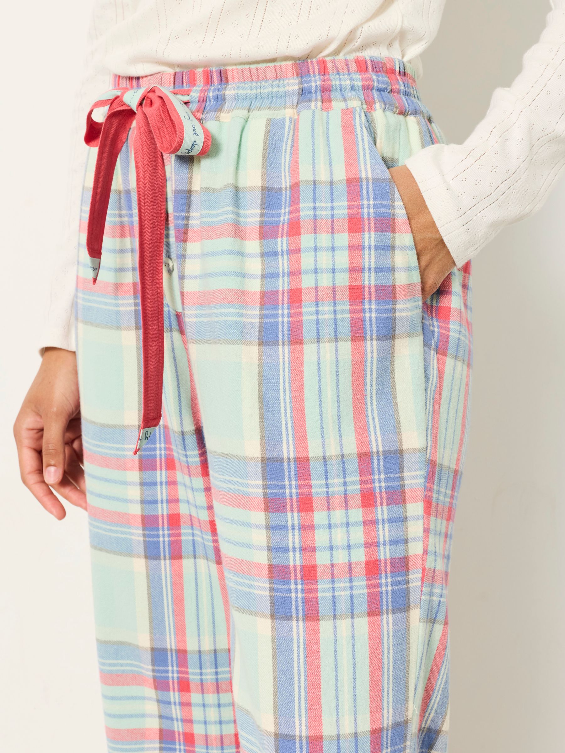 Harper Light Green Check Cuffed Pyjama Bottoms - Image 3 of 6