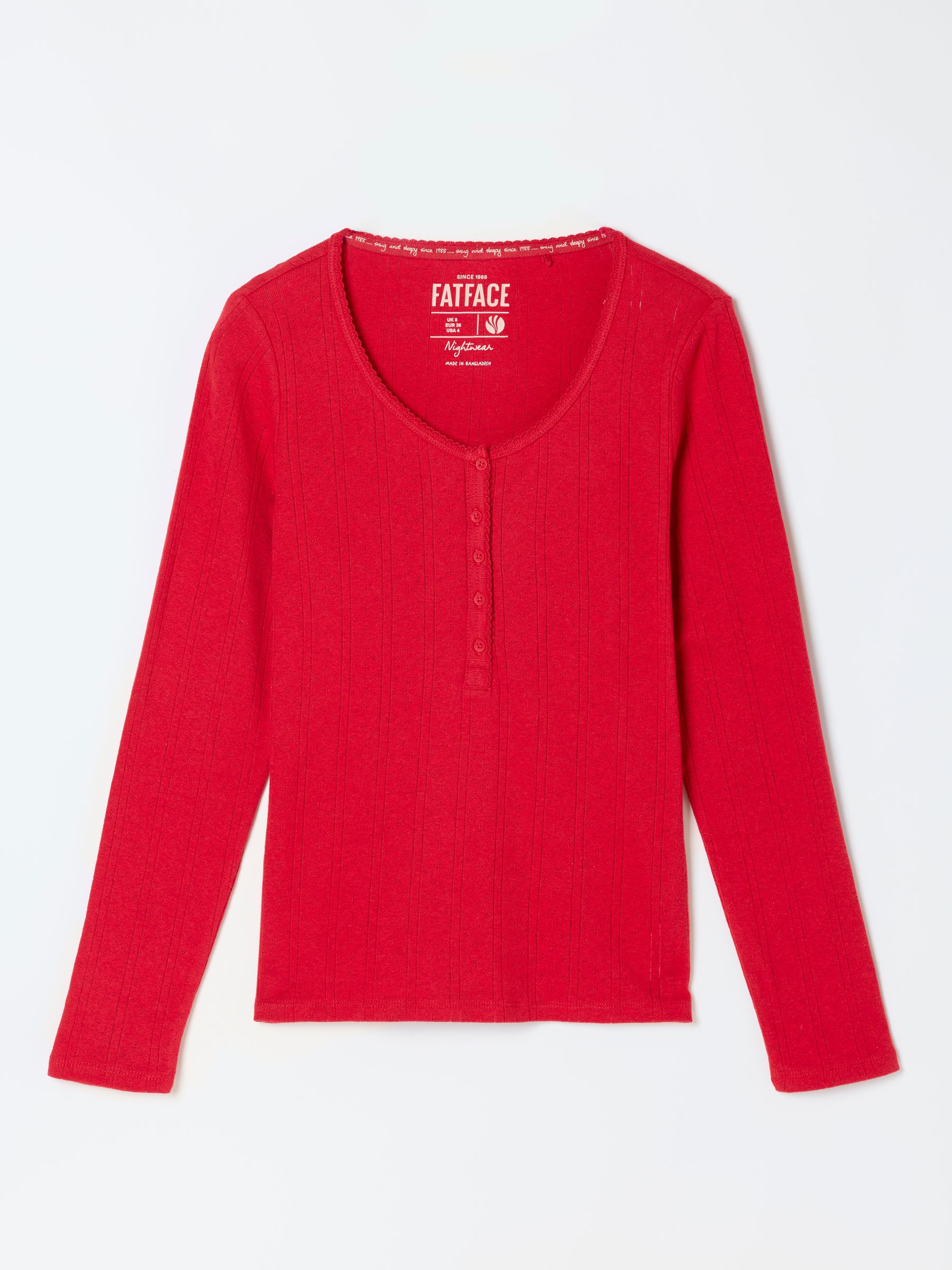 Hattie Red Henley Pointelle Top - Image 6 of 6