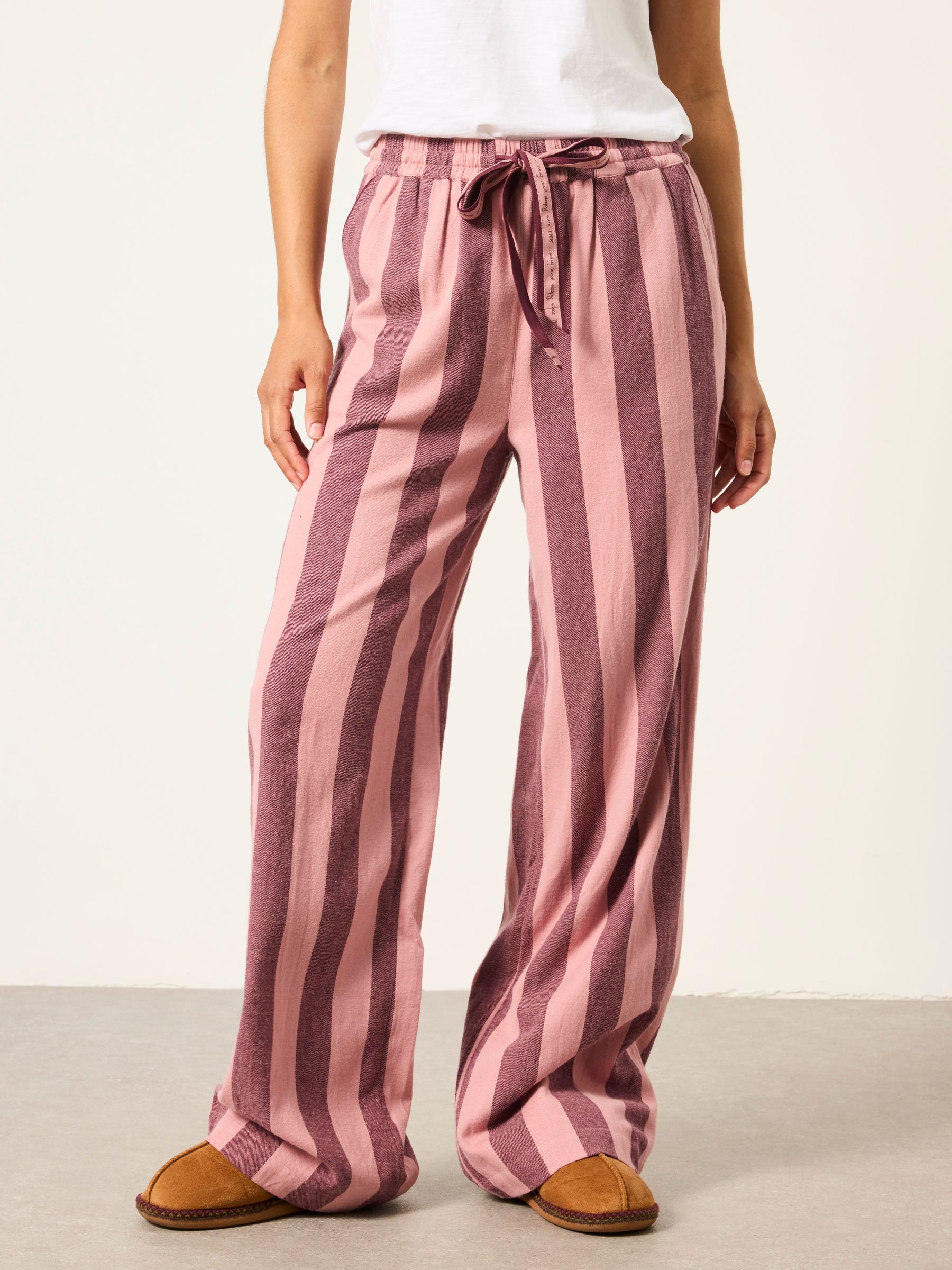 Lola Purple Stripe Wide Leg Pyjama Bottoms - Image 1 of 6