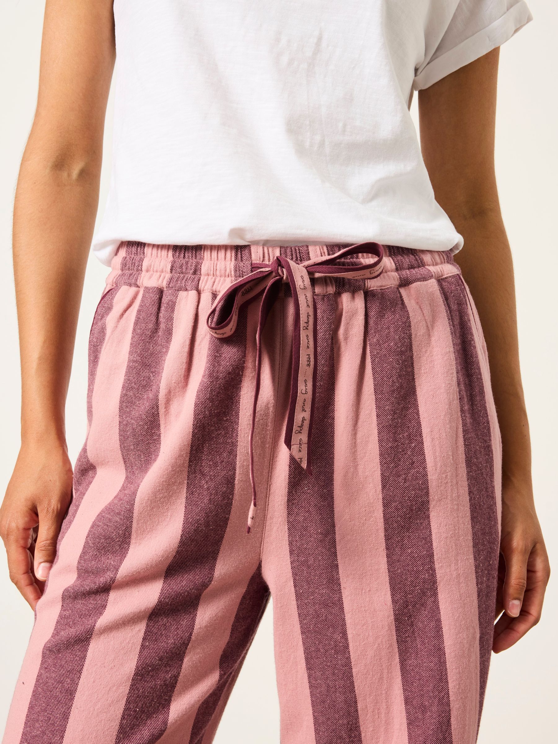 Lola Purple Stripe Wide Leg Pyjama Bottoms - Image 3 of 6