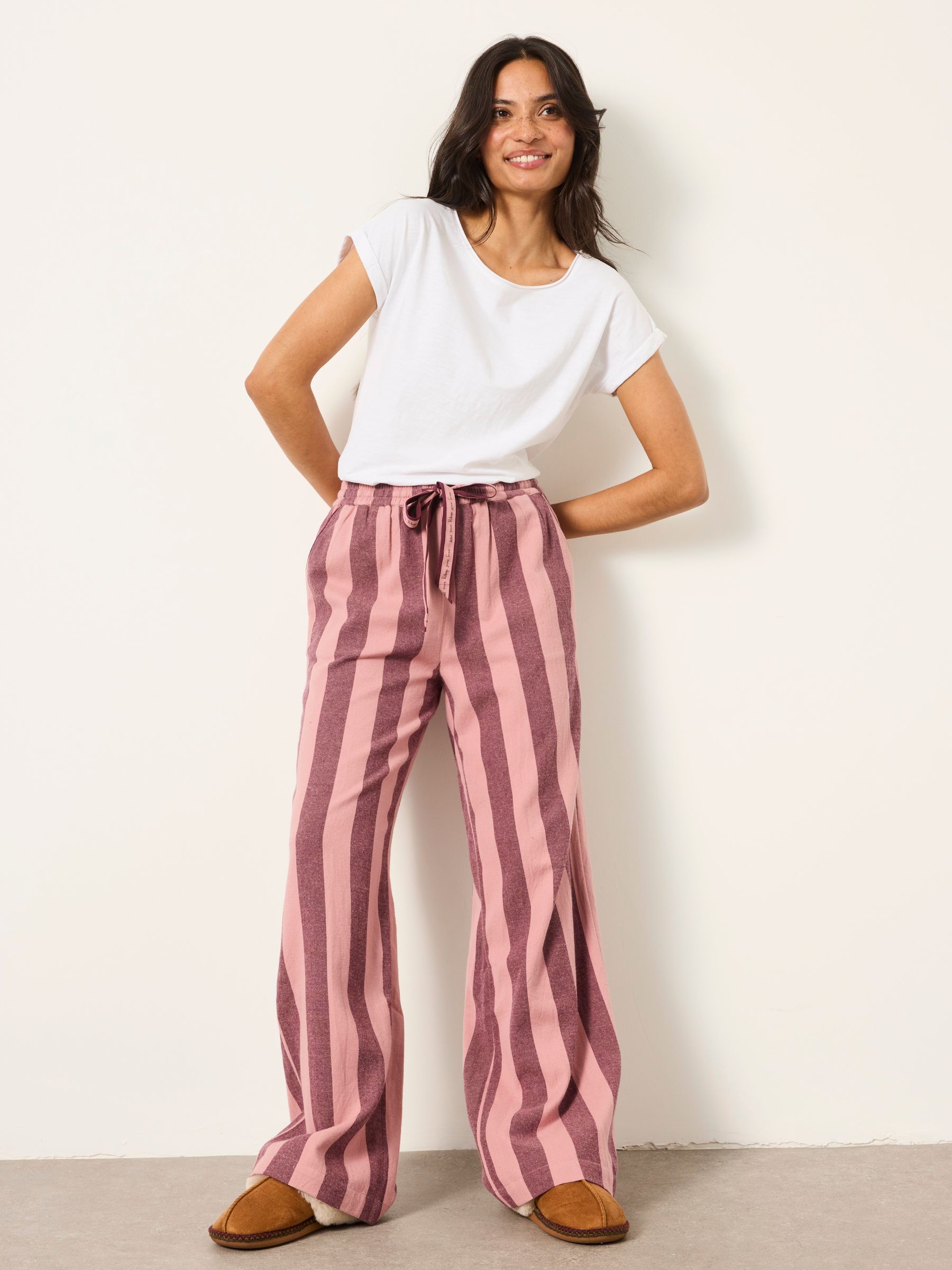 Lola Purple Stripe Wide Leg Pyjama Bottoms - Image 5 of 6