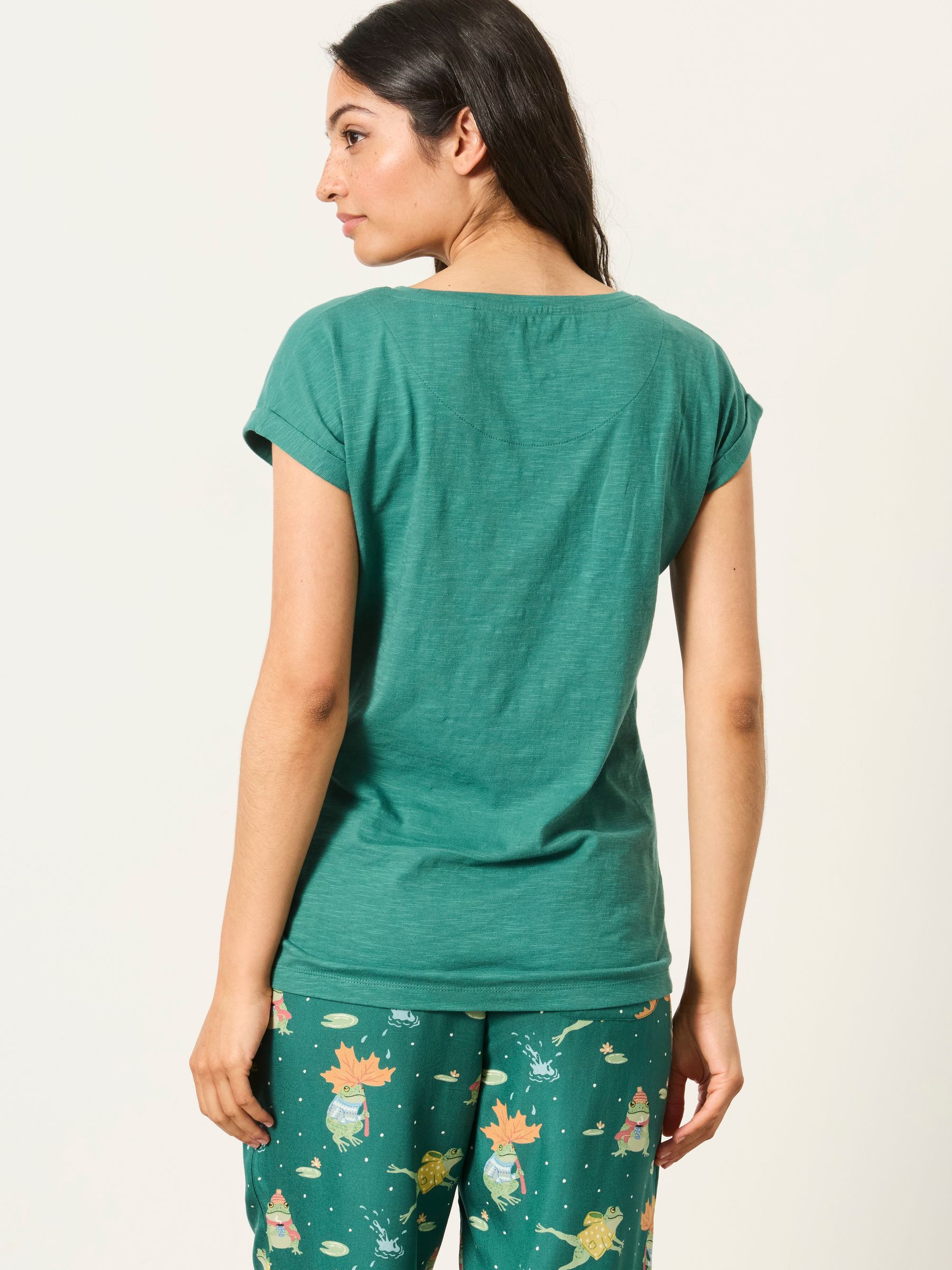 Ivy Teal Blue Frog Pyjama Top - Image 2 of 6