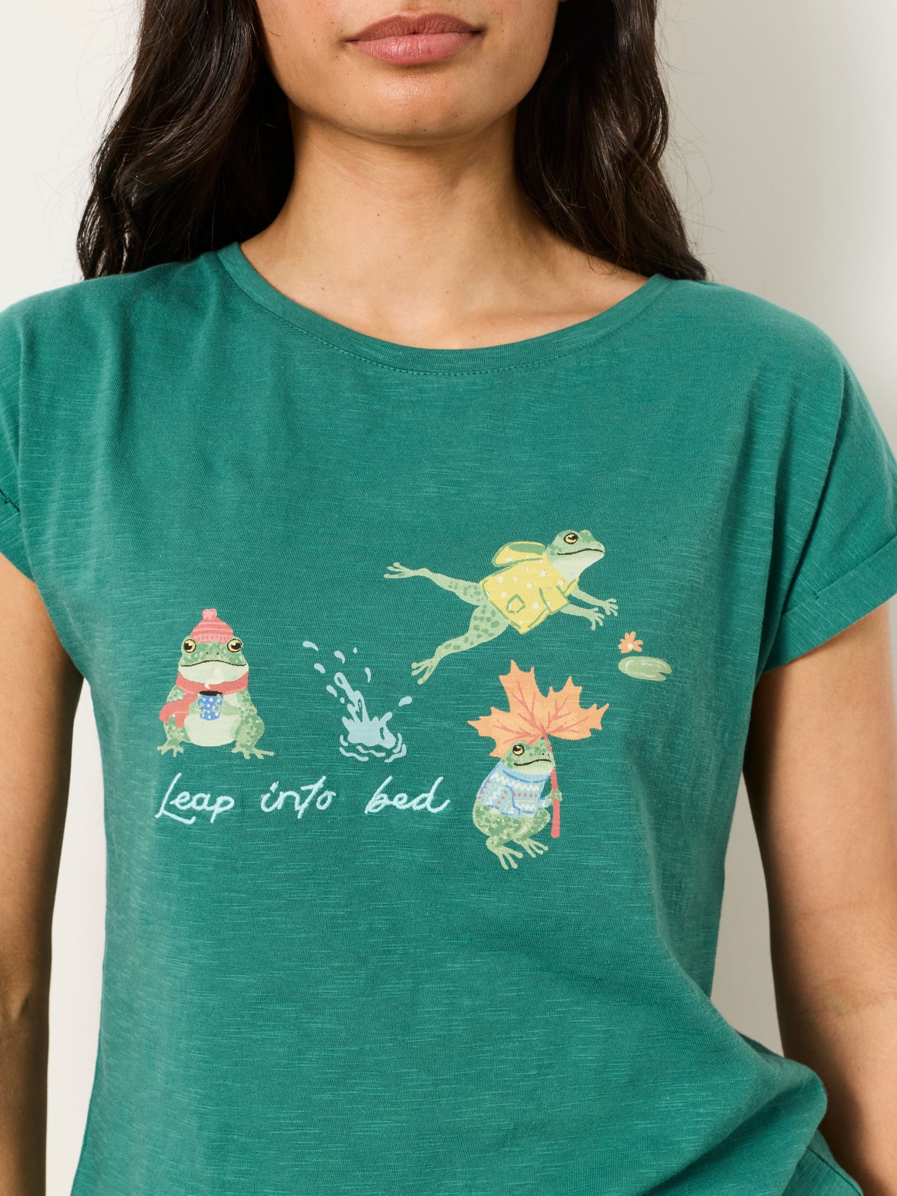 Ivy Teal Blue Frog Pyjama Top - Image 3 of 6