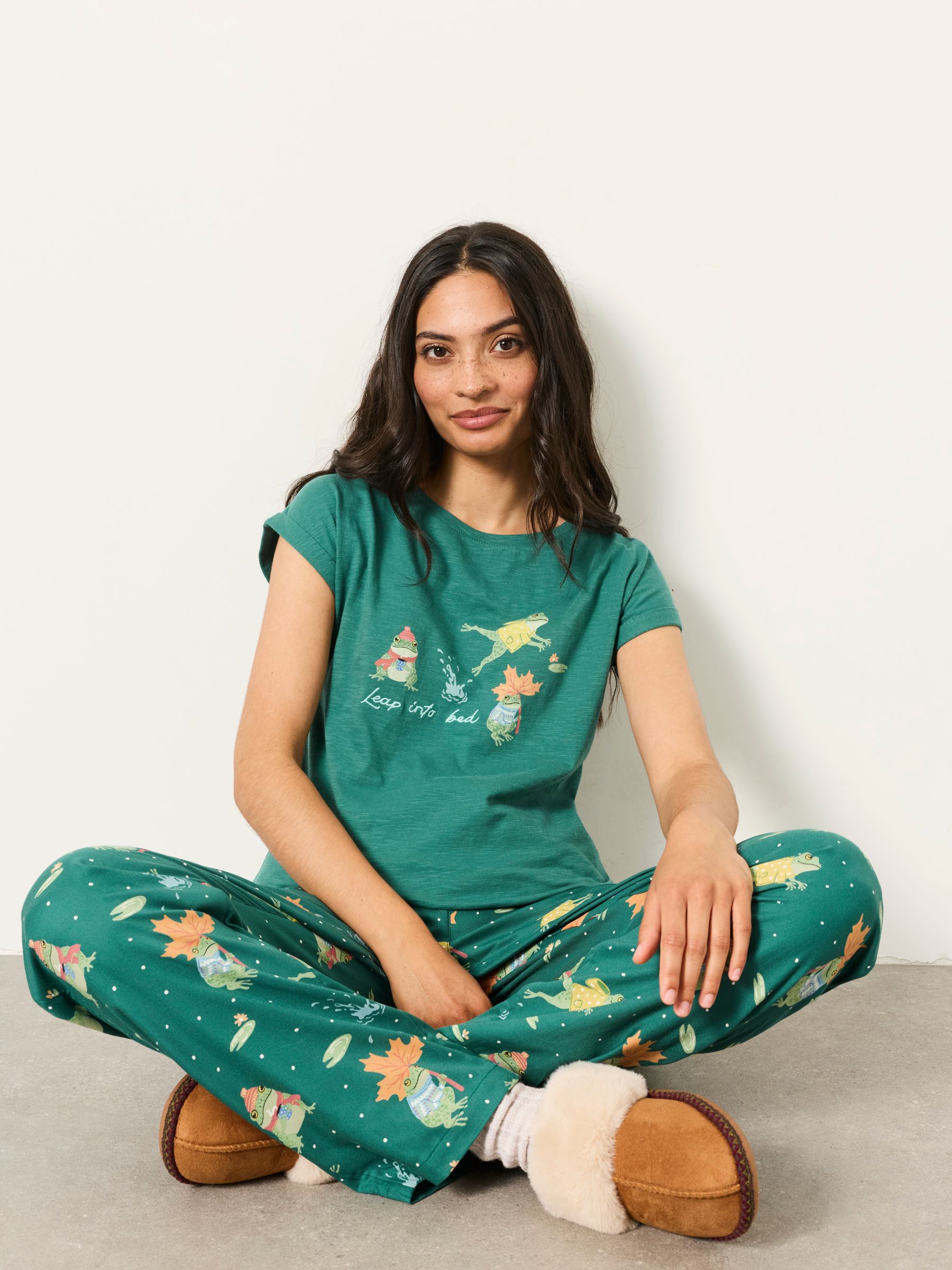 Ivy Teal Blue Frog Pyjama Top - Image 5 of 6
