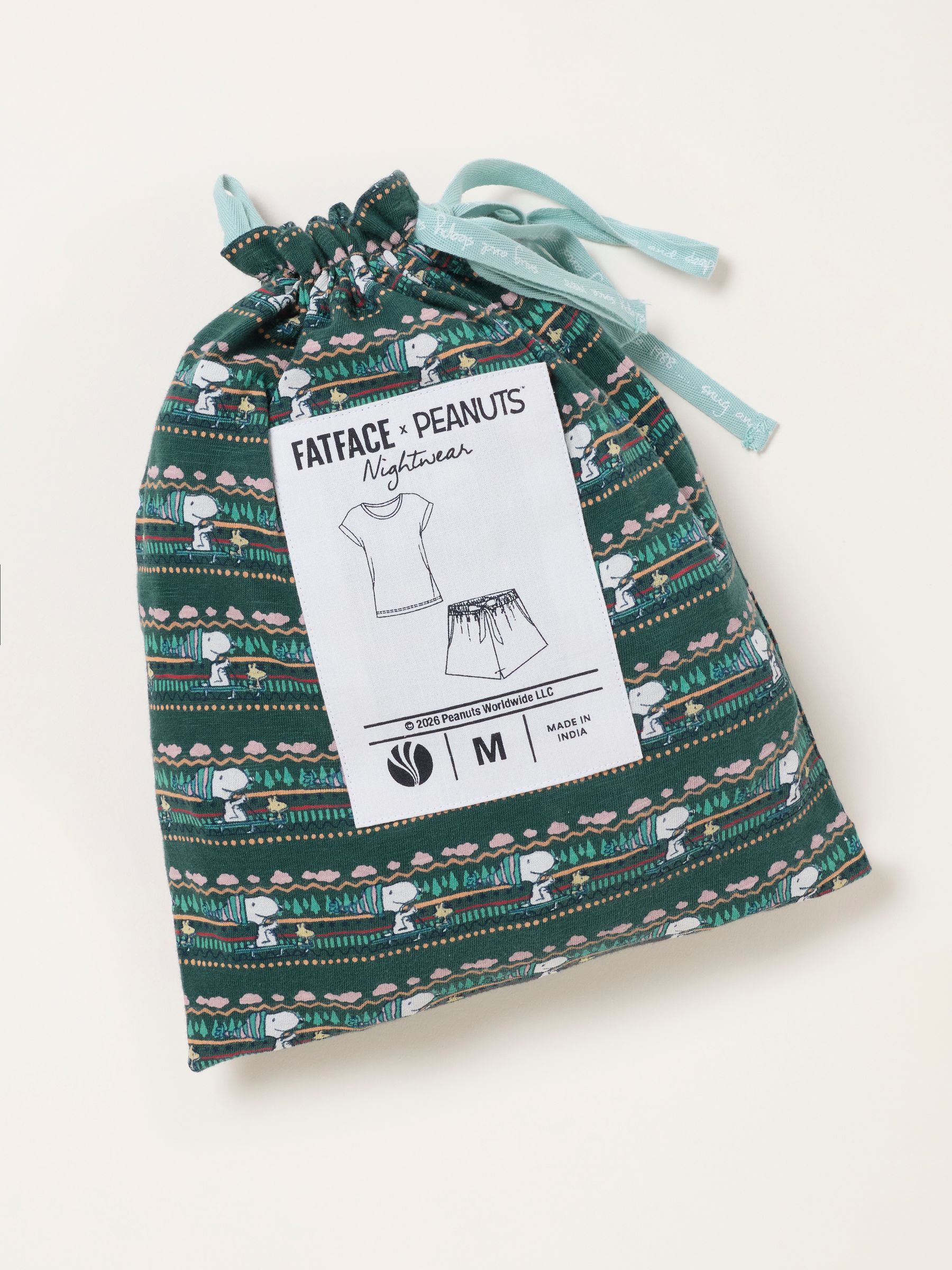 Teal Blue Snowflake Snoopy Short and Tee Pyjama Set - Image 6 of 6