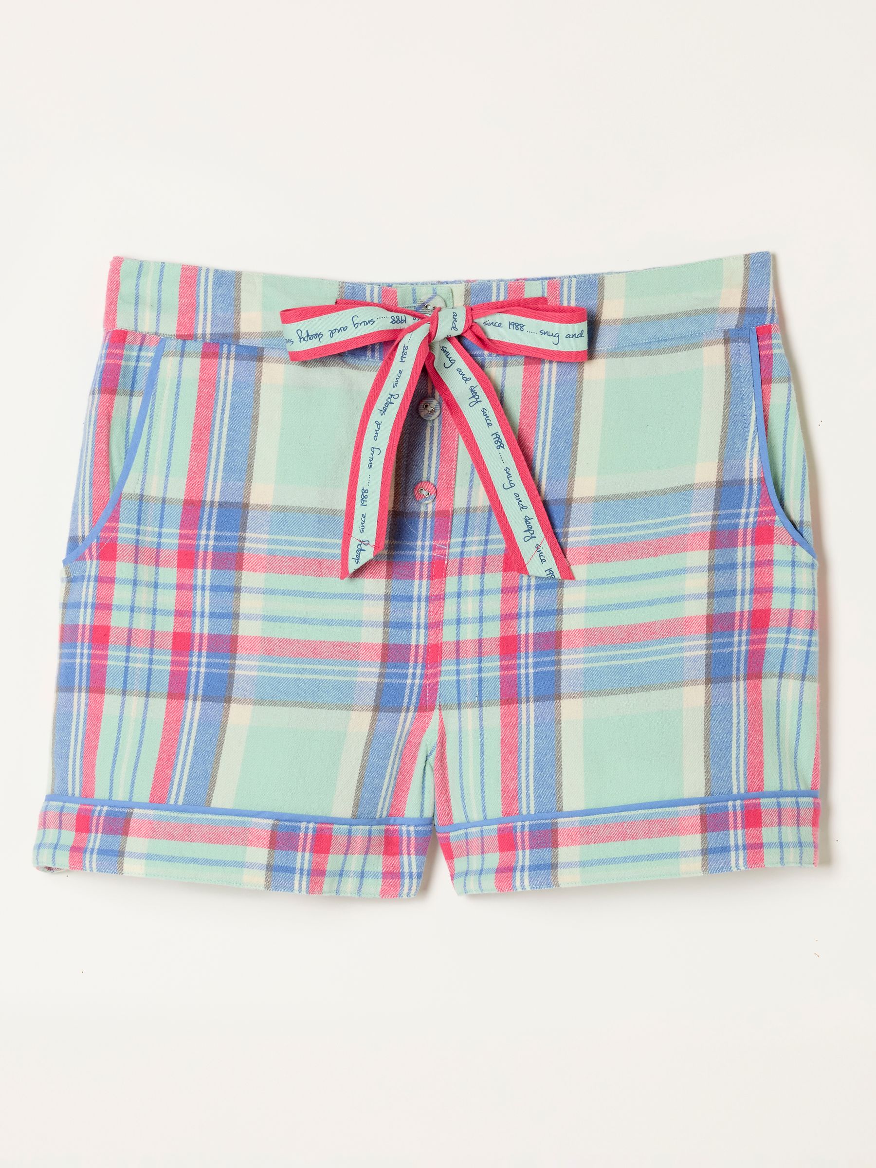 Classic Light Green Check Pyjama Shorts - Image 6 of 6 Classic Light Green Check Pyjama Shorts - Image 6 of 6