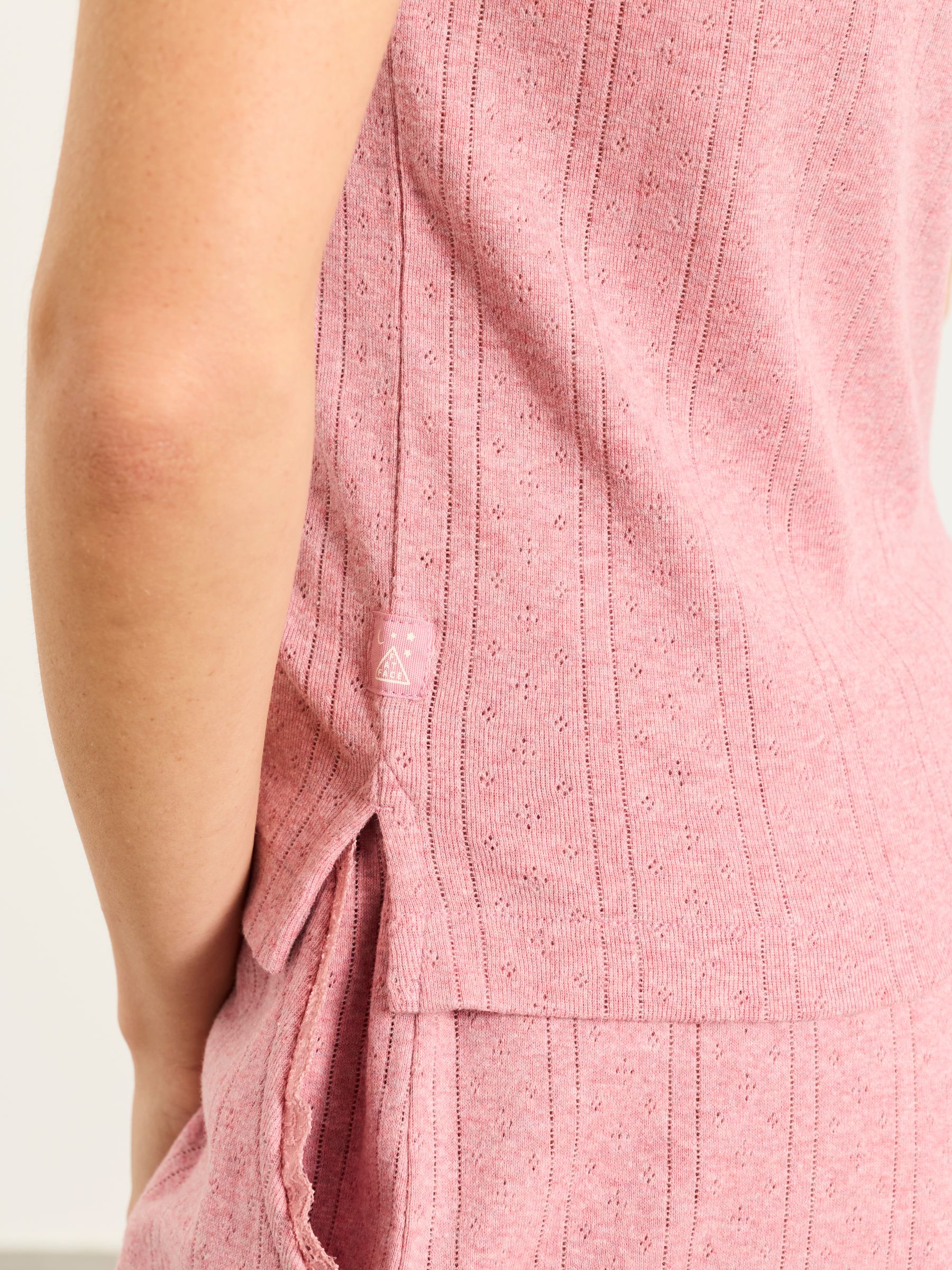 Olivia Pink Pointelle Lace Trim Vest - Image 3 of 6