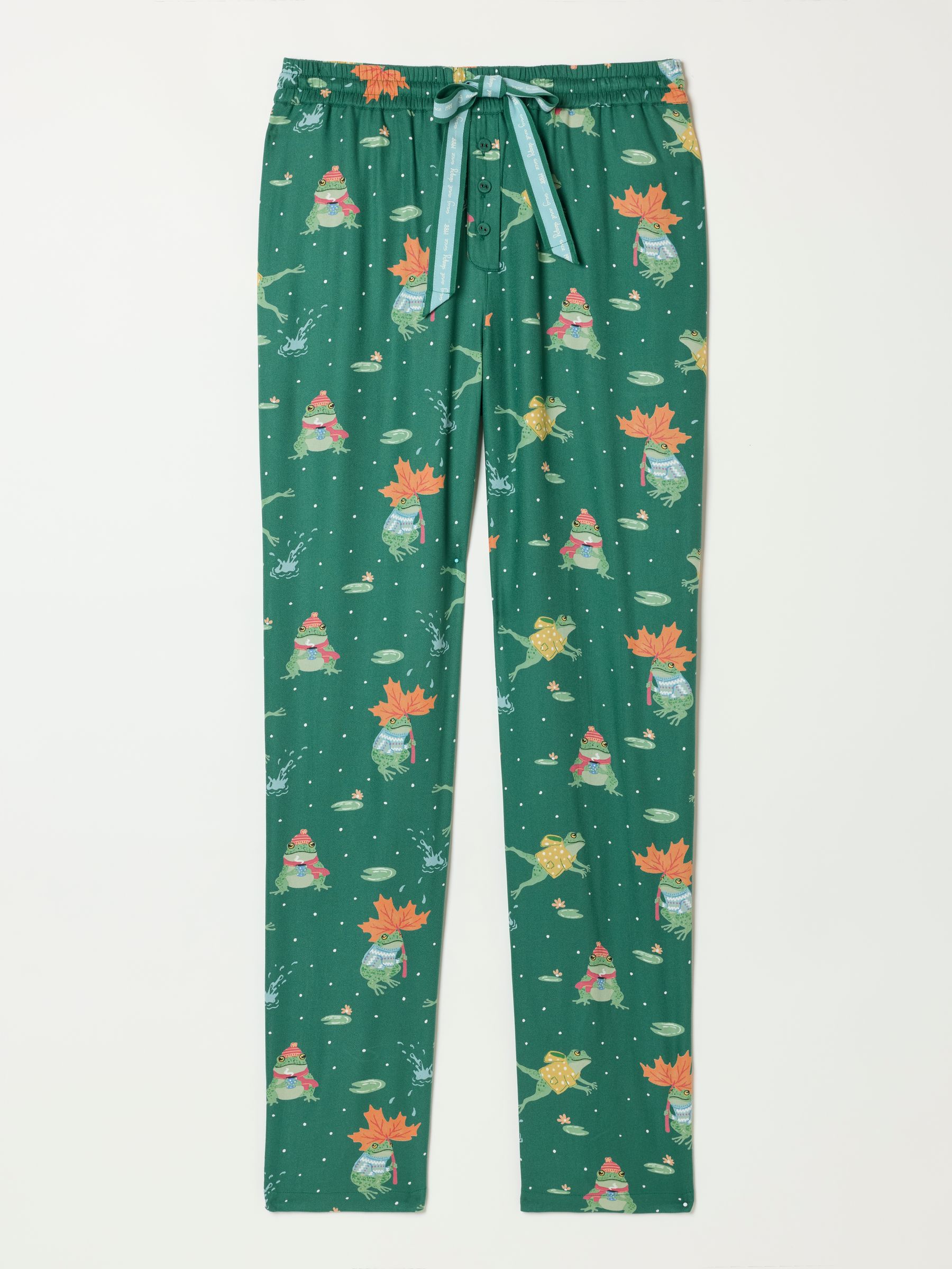Ruby Teal Blue Frog Relaxed Fit Pyjama Bottoms - Image 6 of 6 Ruby Teal Blue Frog Relaxed Fit Pyjama Bottoms - Image 6 of 6