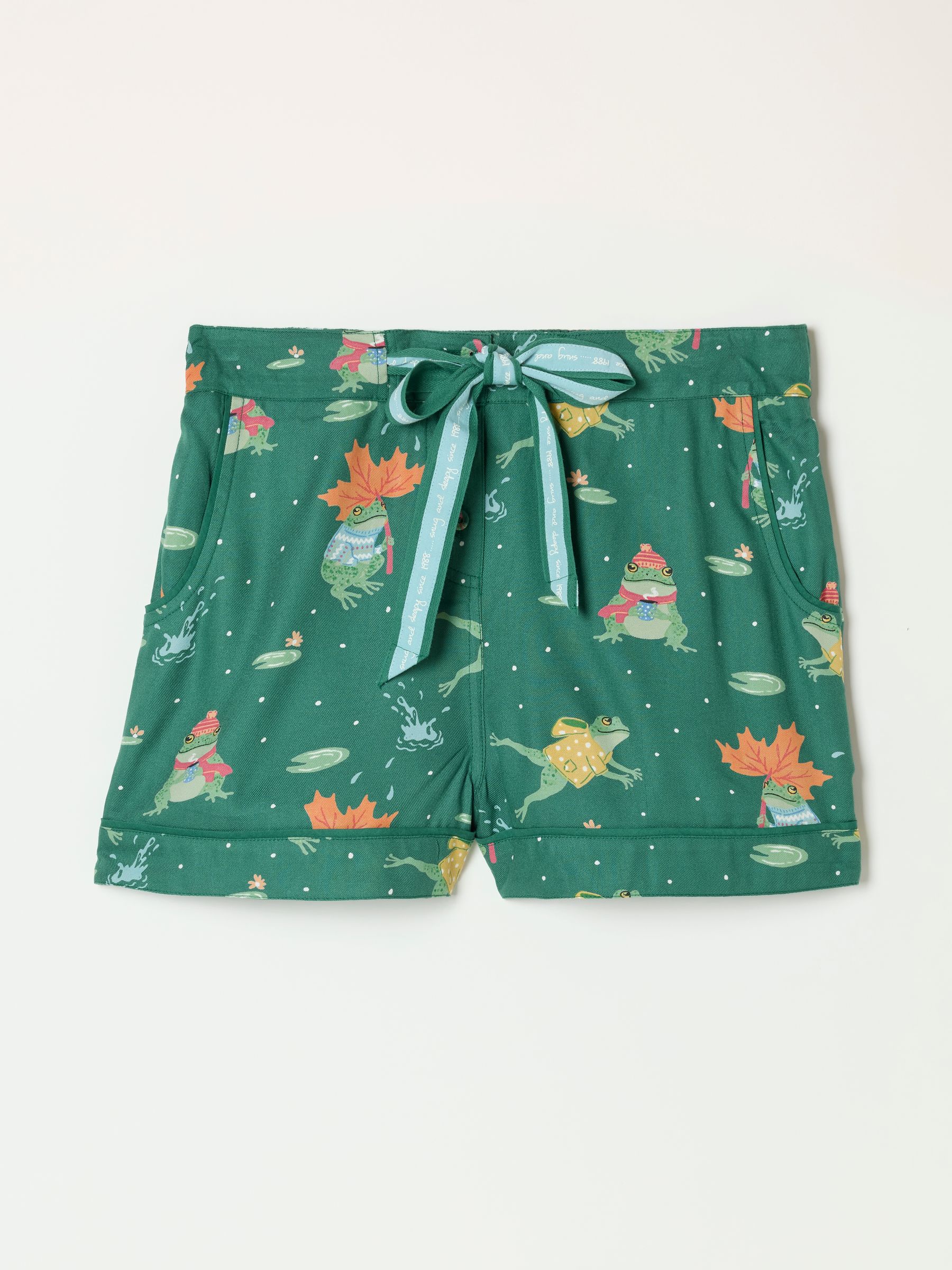 Teal Blue Frog Pyjama Shorts - Image 6 of 6
