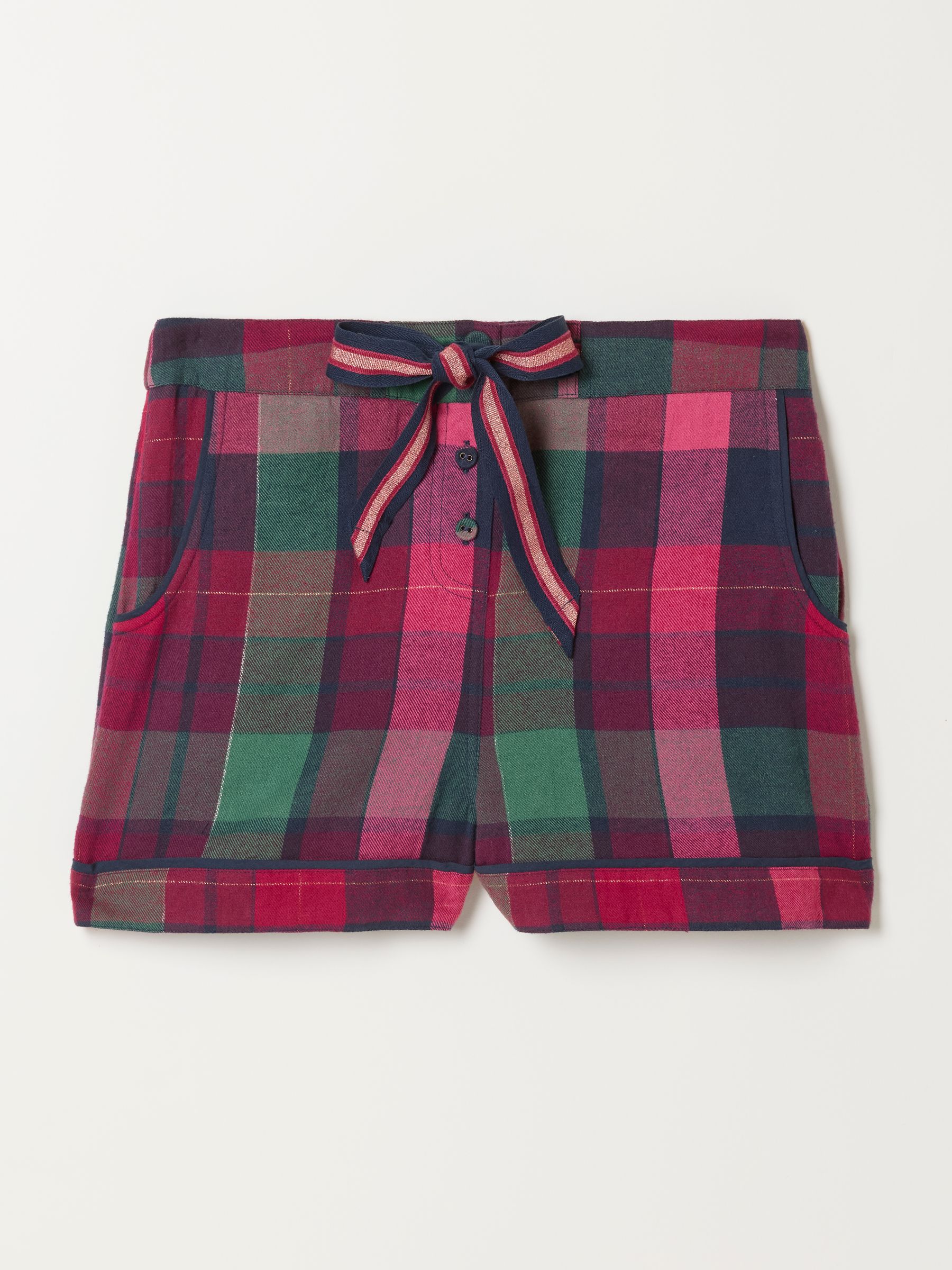 Purple Metallic Check Pyjama Shorts - Image 5 of 5 Purple Metallic Check Pyjama Shorts - Image 5 of 5