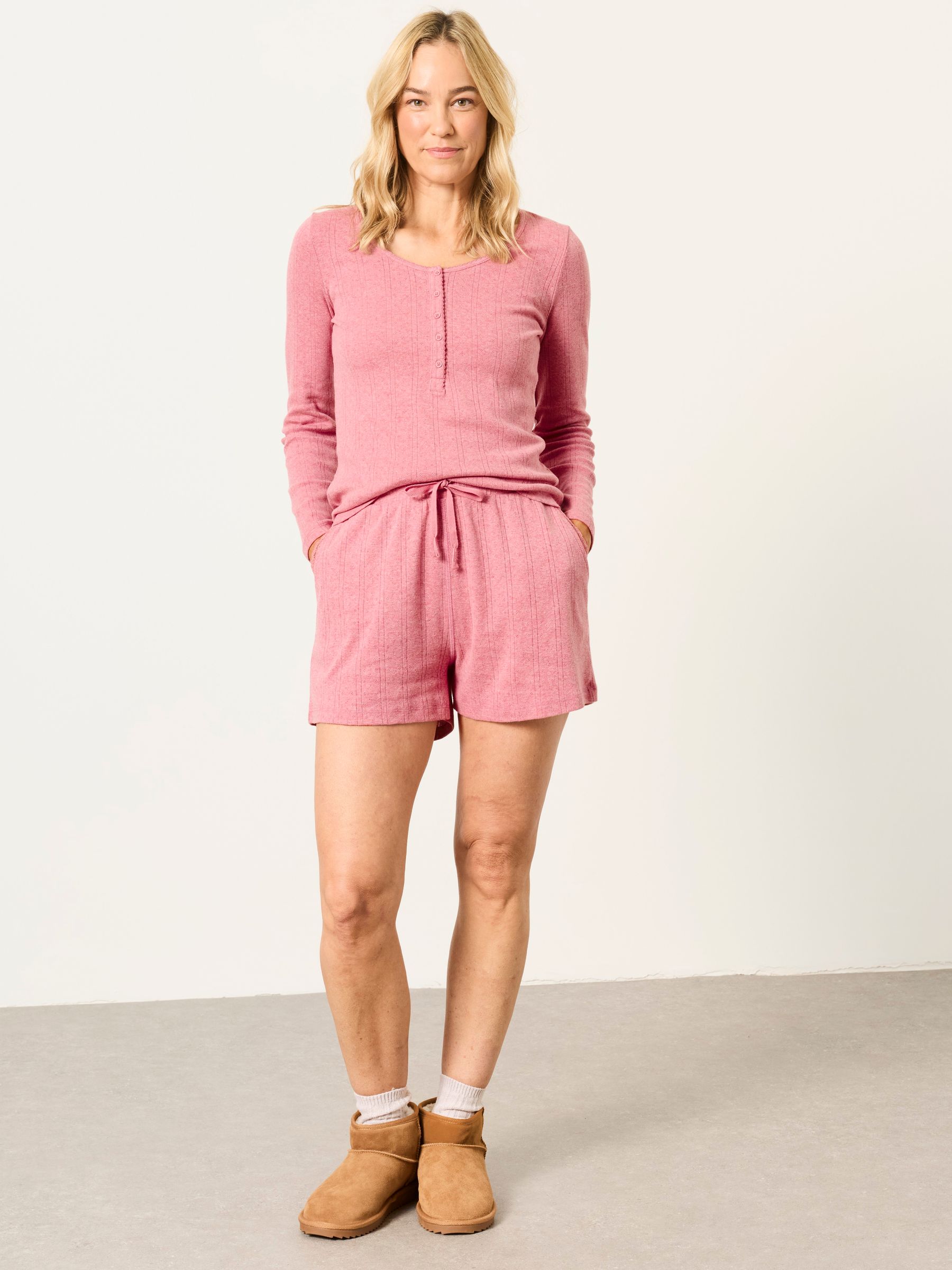 Hattie Pink Henley Pointelle Top - Image 4 of 6