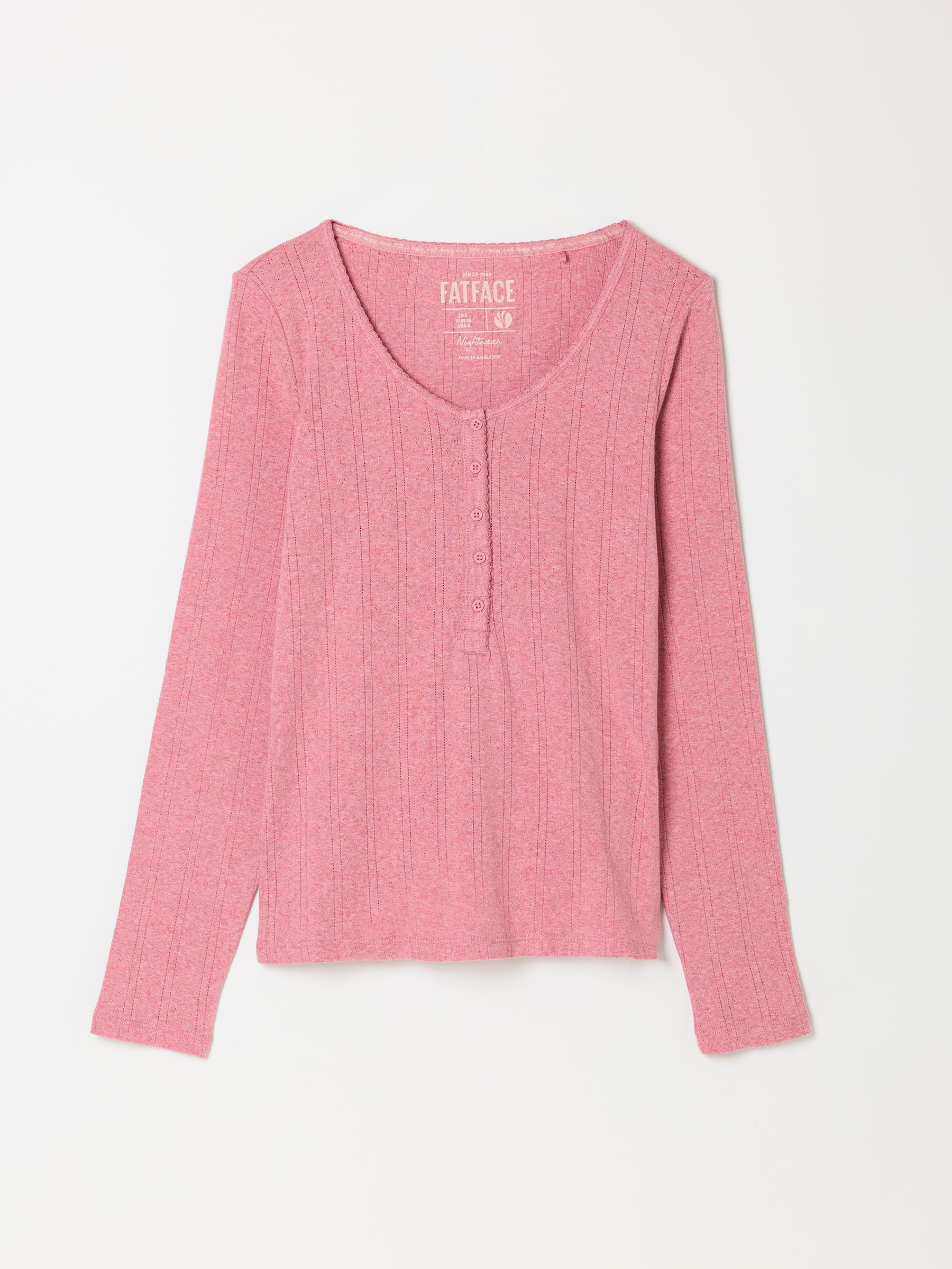 Hattie Pink Henley Pointelle Top - Image 6 of 6